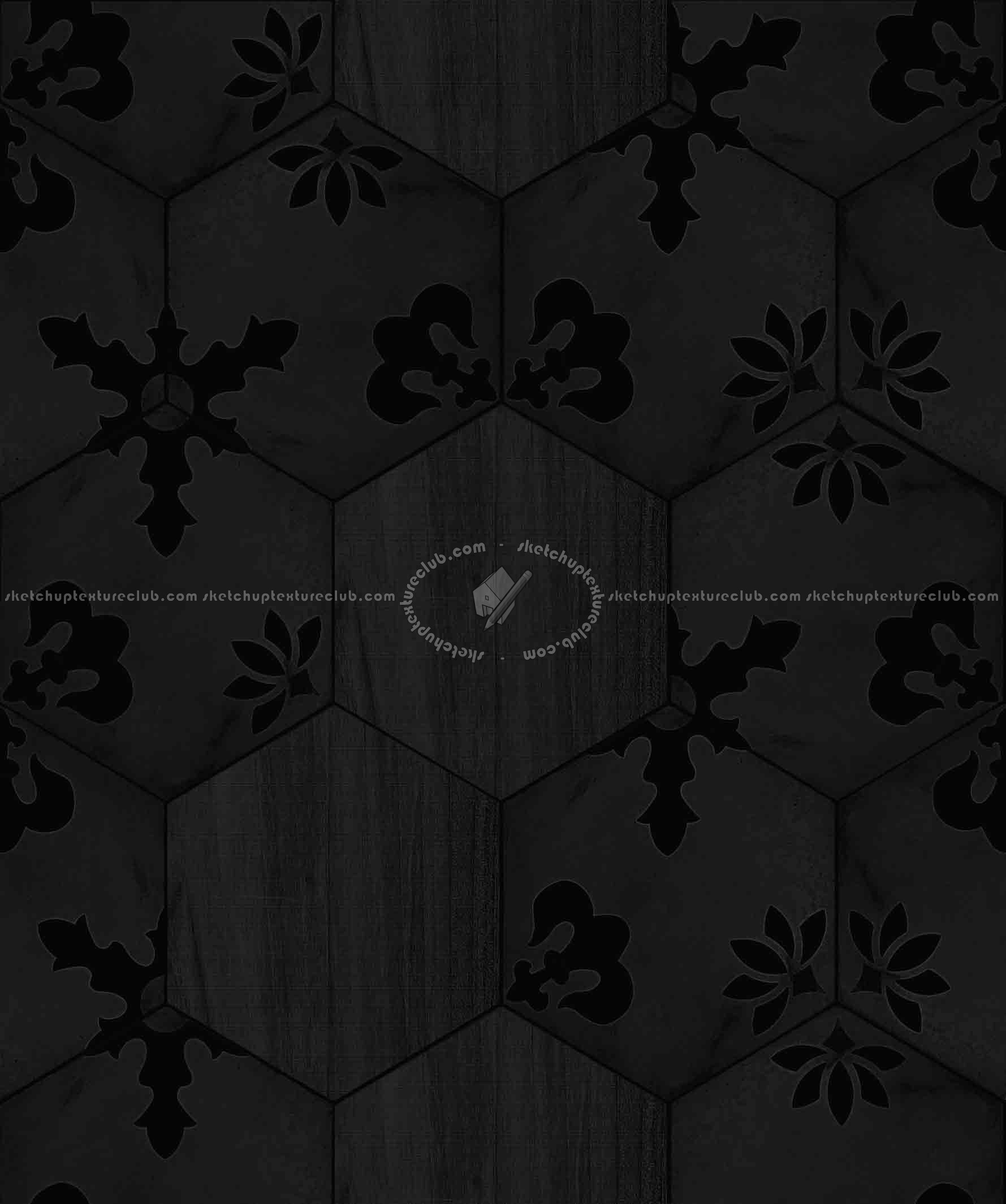 Textures   -   ARCHITECTURE   -   TILES INTERIOR   -   Hexagonal mixed  - Hexagonal tile texture seamless 17119 - Specular