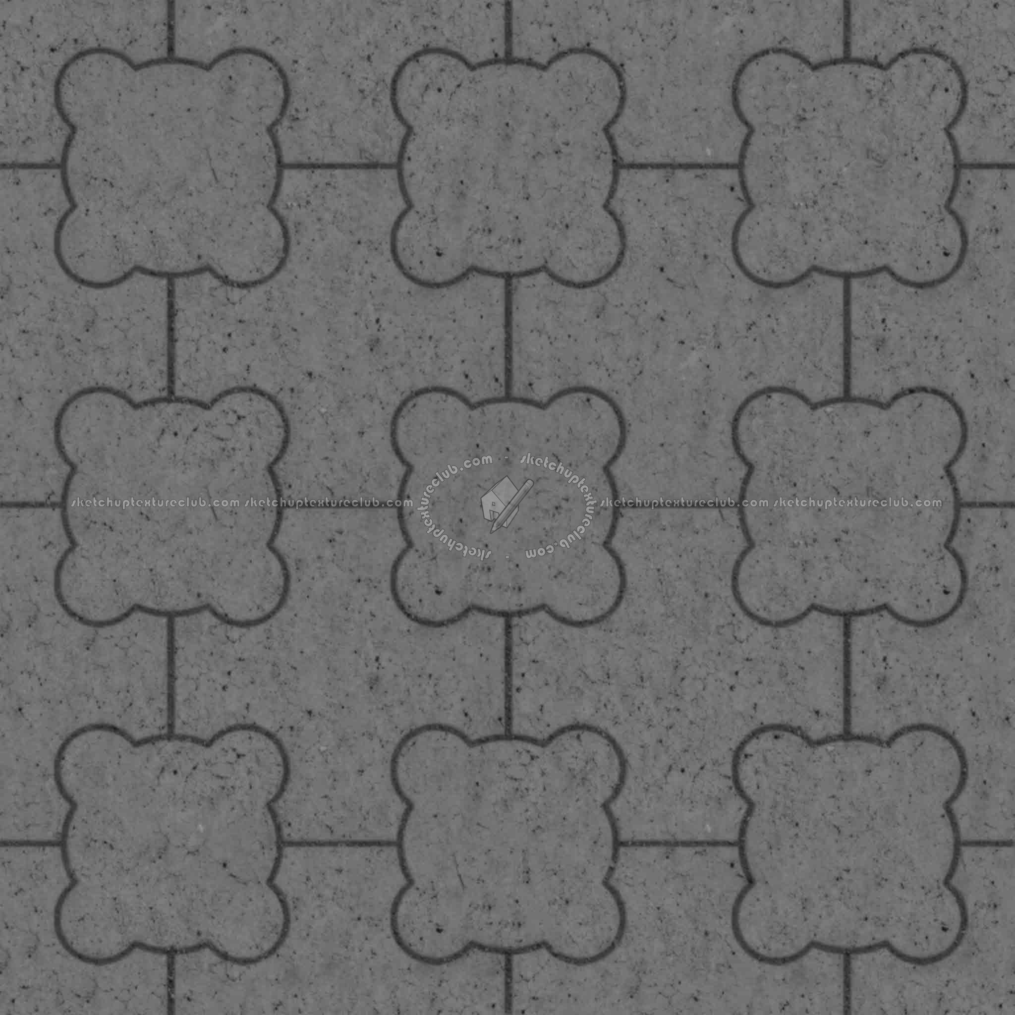 Textures   -   ARCHITECTURE   -   PAVING OUTDOOR   -   Concrete   -   Blocks mixed  - Paving concrete mixed size texture seamless 05581 - Displacement