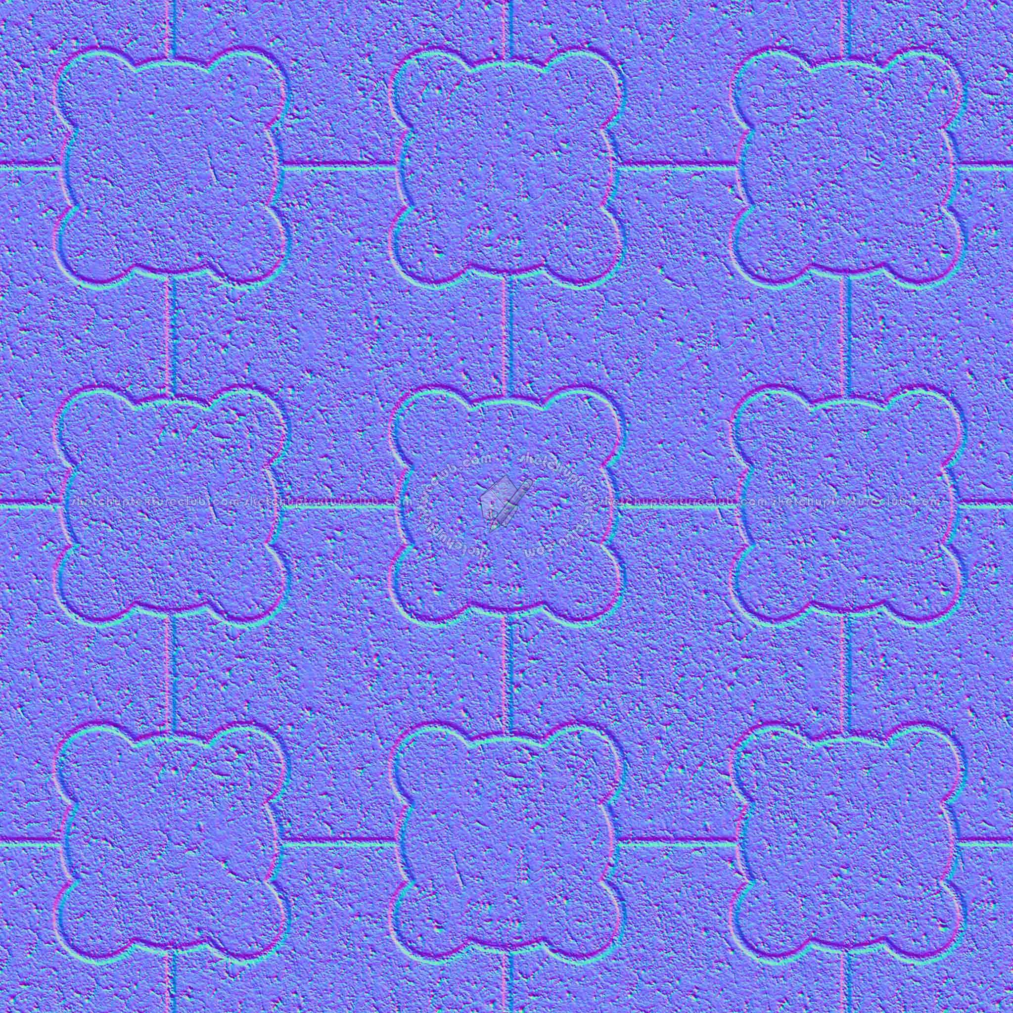 Textures   -   ARCHITECTURE   -   PAVING OUTDOOR   -   Concrete   -   Blocks mixed  - Paving concrete mixed size texture seamless 05581 - Normal