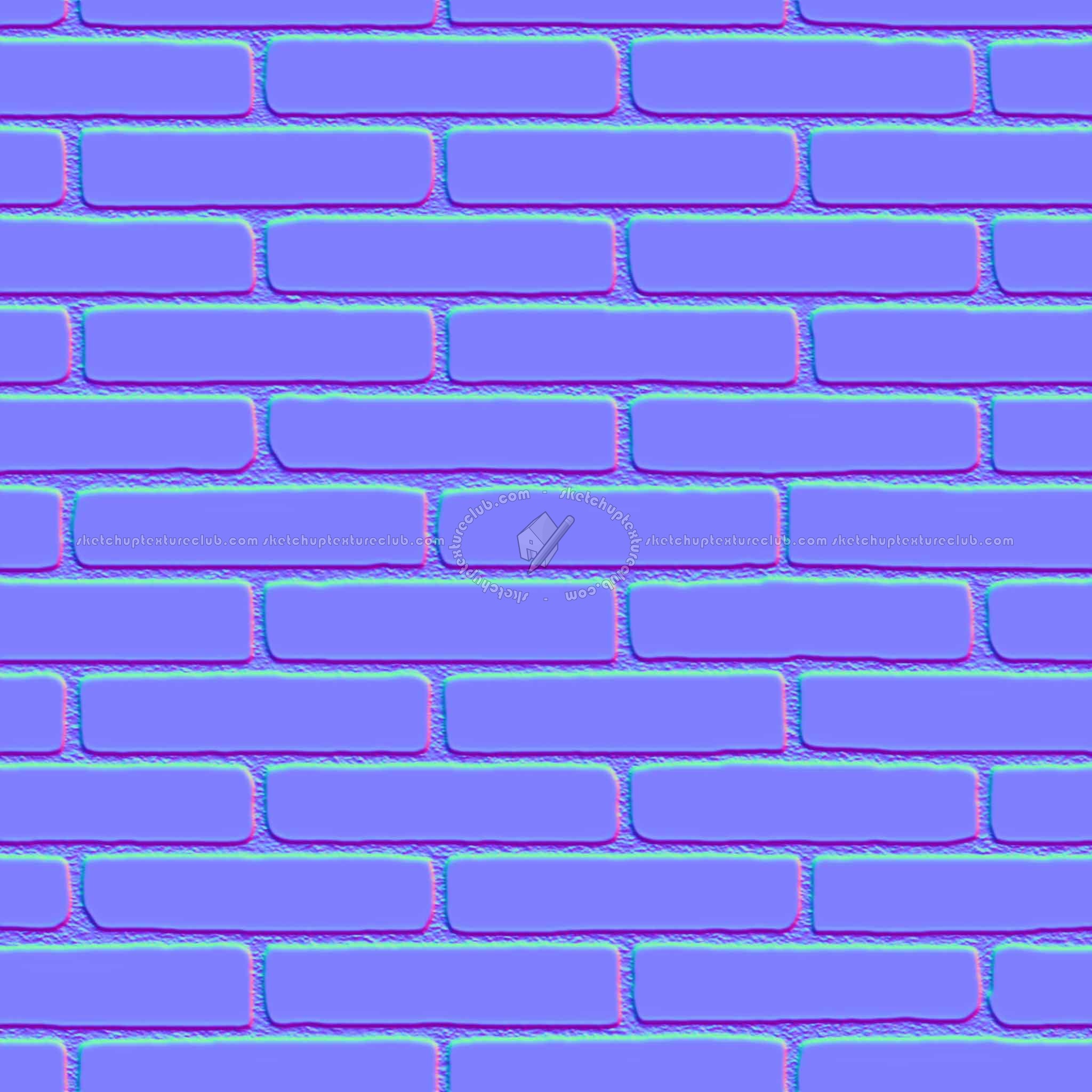 Textures   -   ARCHITECTURE   -   BRICKS   -   Colored Bricks   -   Smooth  - Texture colored bricks smooth seamless 00071 - Normal