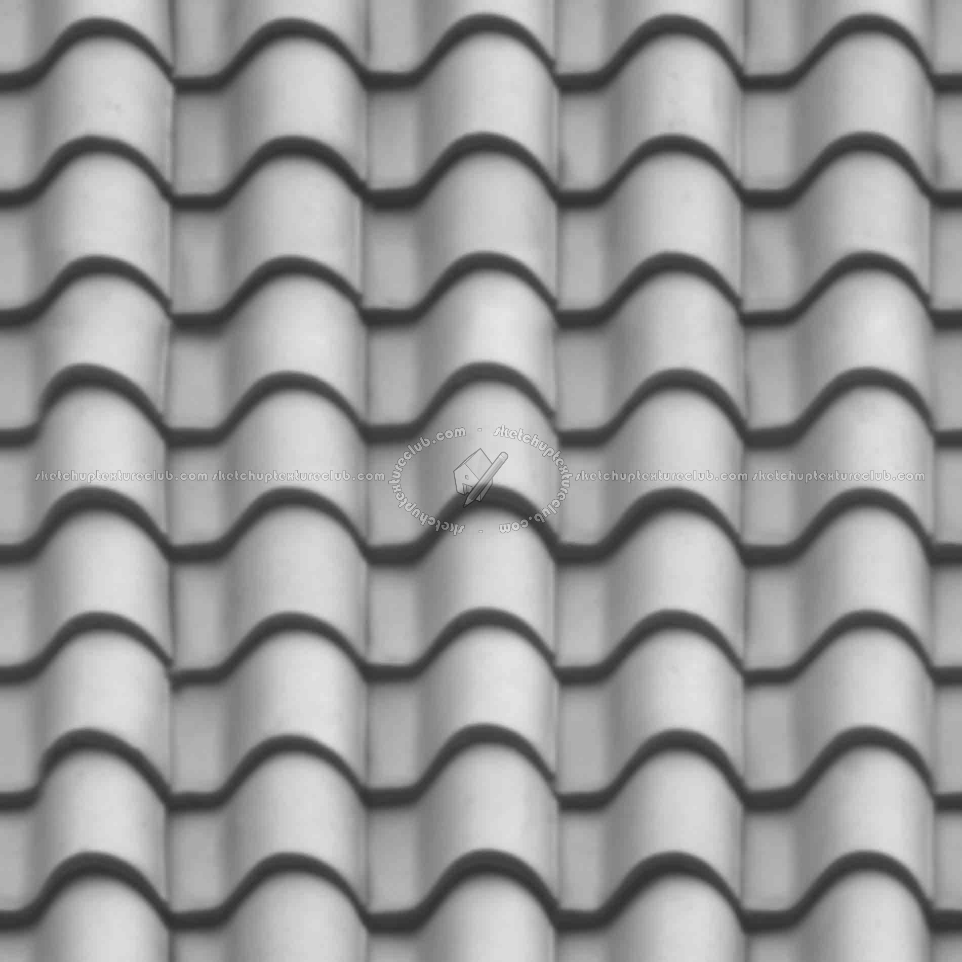 Textures   -   ARCHITECTURE   -   ROOFINGS   -   Clay roofs  - Clay roof texture seamless 19581 - Displacement