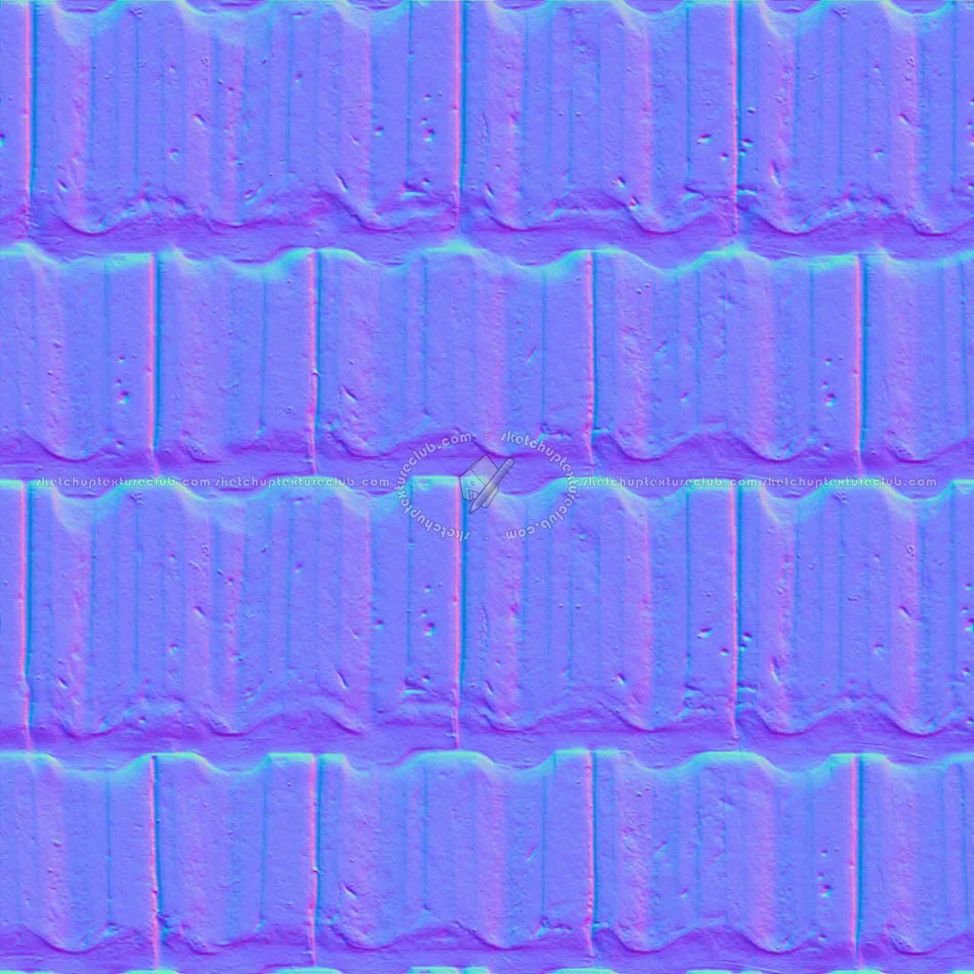 Textures   -   ARCHITECTURE   -   ROOFINGS   -   Clay roofs  - Clay roof texture seamless 19582 - Normal