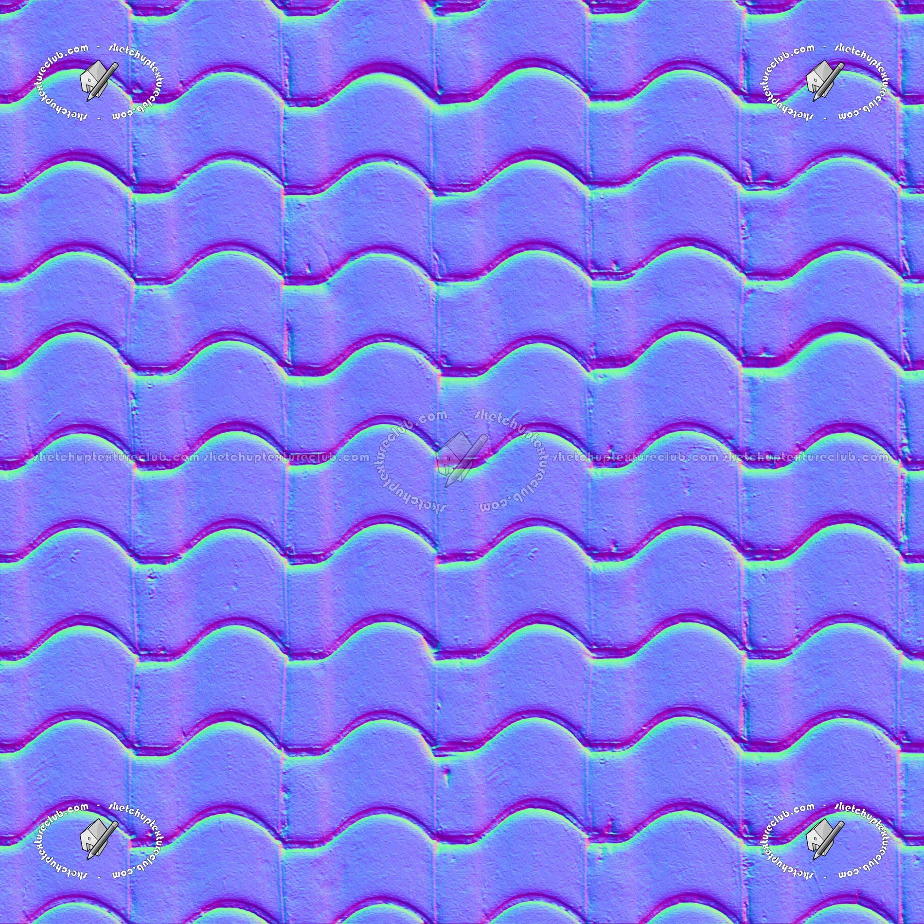 Textures   -   ARCHITECTURE   -   ROOFINGS   -   Clay roofs  - Clay roof texture seamless 19583 - Normal