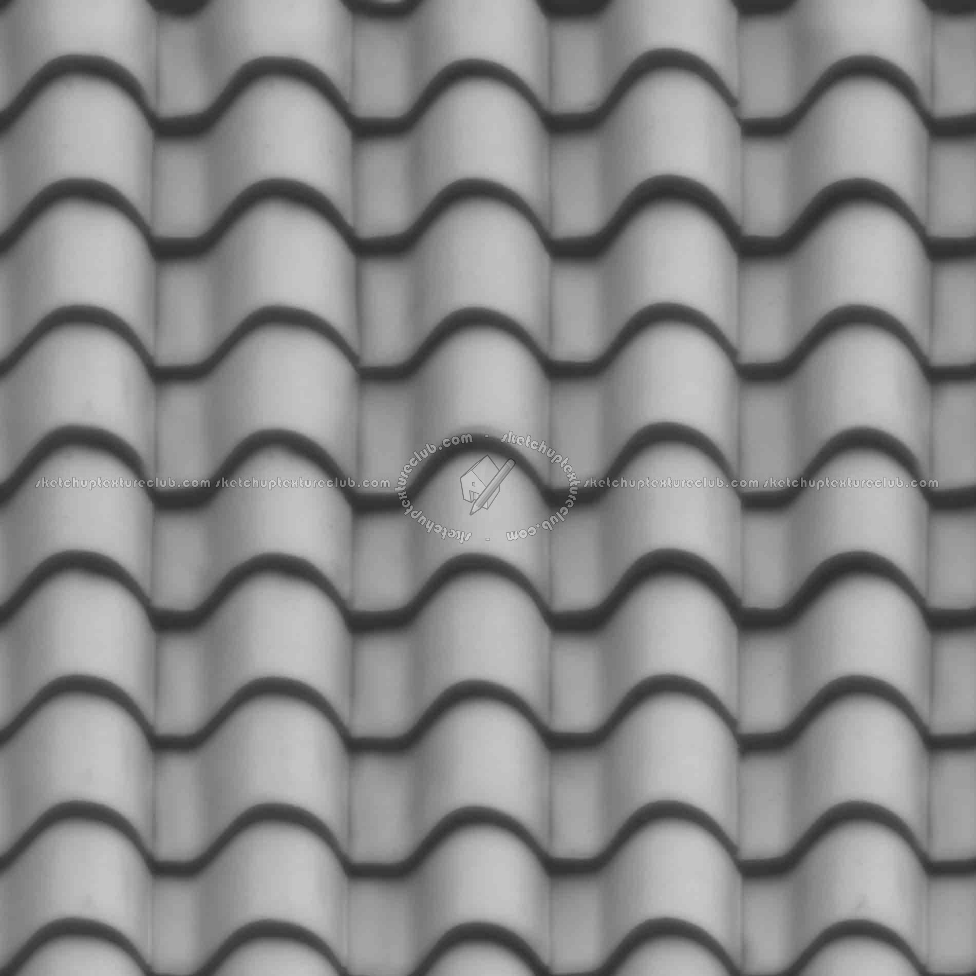 Textures   -   ARCHITECTURE   -   ROOFINGS   -   Clay roofs  - Clay roof texture seamless 19584 - Displacement