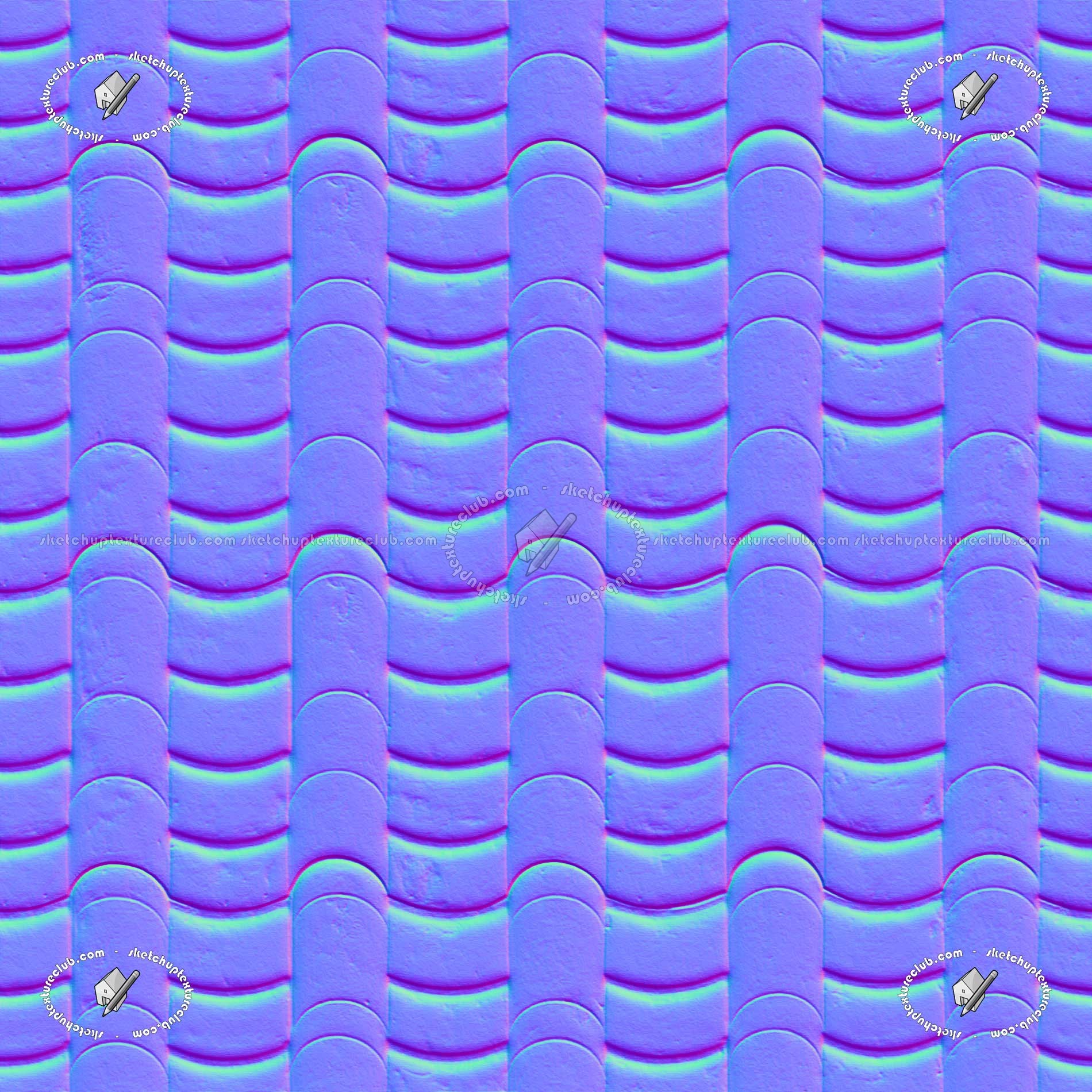 Textures   -   ARCHITECTURE   -   ROOFINGS   -   Clay roofs  - Clay roof texture seamless 19585 - Normal