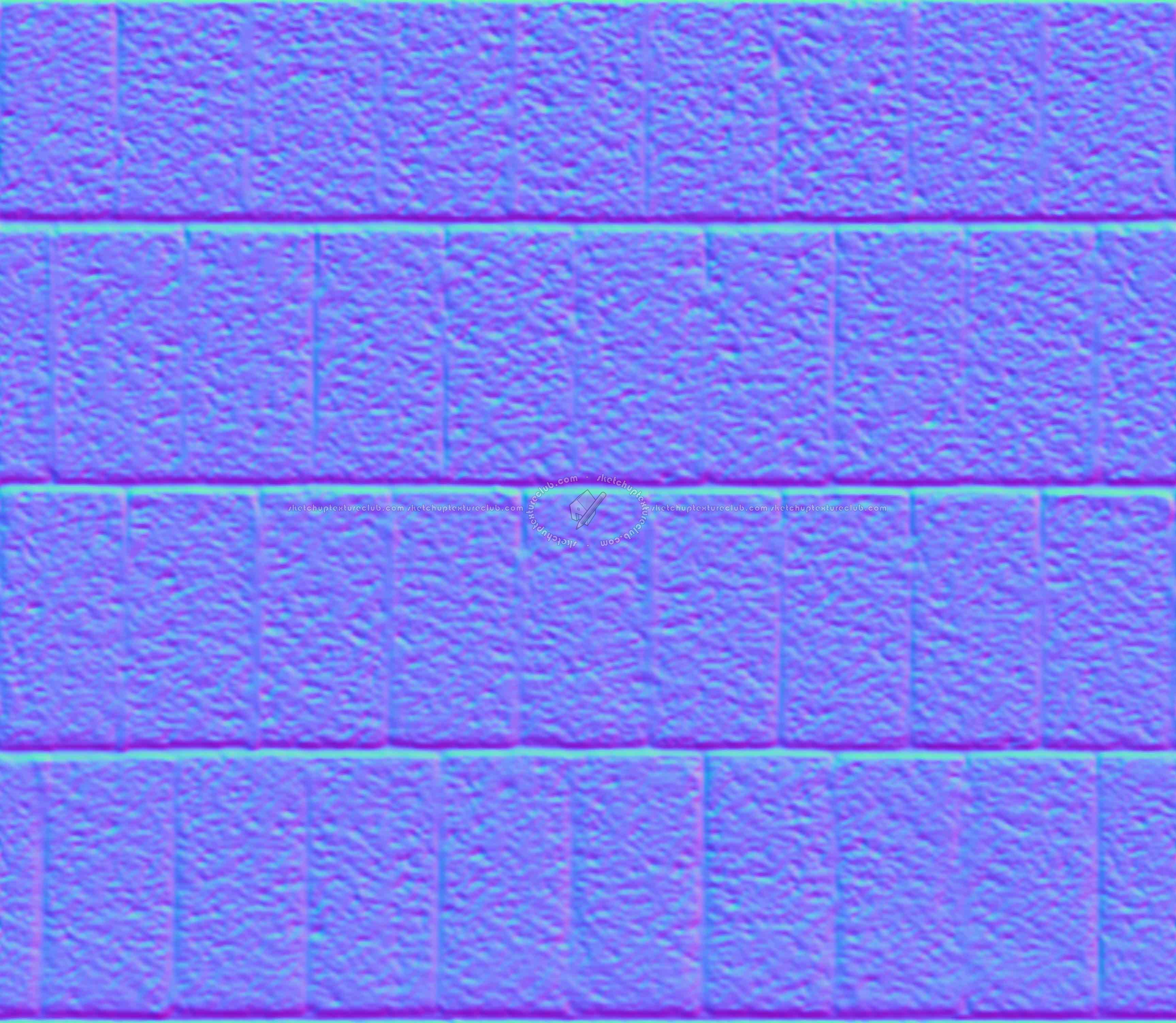 Textures   -   ARCHITECTURE   -   BRICKS   -   Facing Bricks   -   Rustic  - Wall cladding rustic bricks texture seamless 19367 - Normal