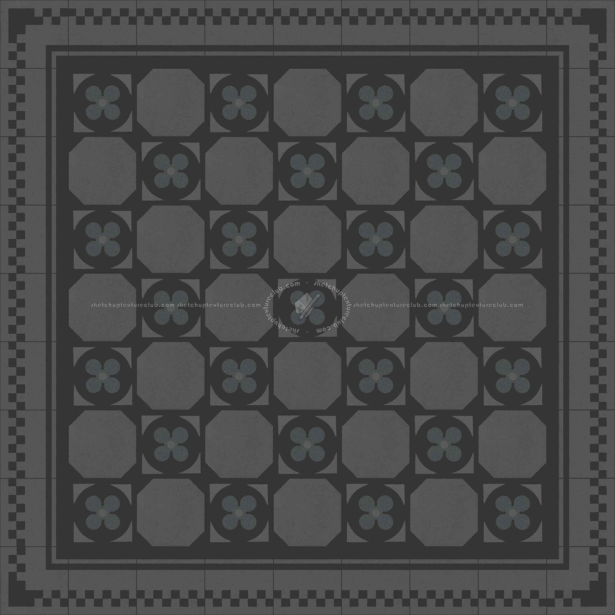 Textures   -   ARCHITECTURE   -   TILES INTERIOR   -   Cement - Encaustic   -   Cement  - Cement concrete tile texture seamless 13336 - Specular