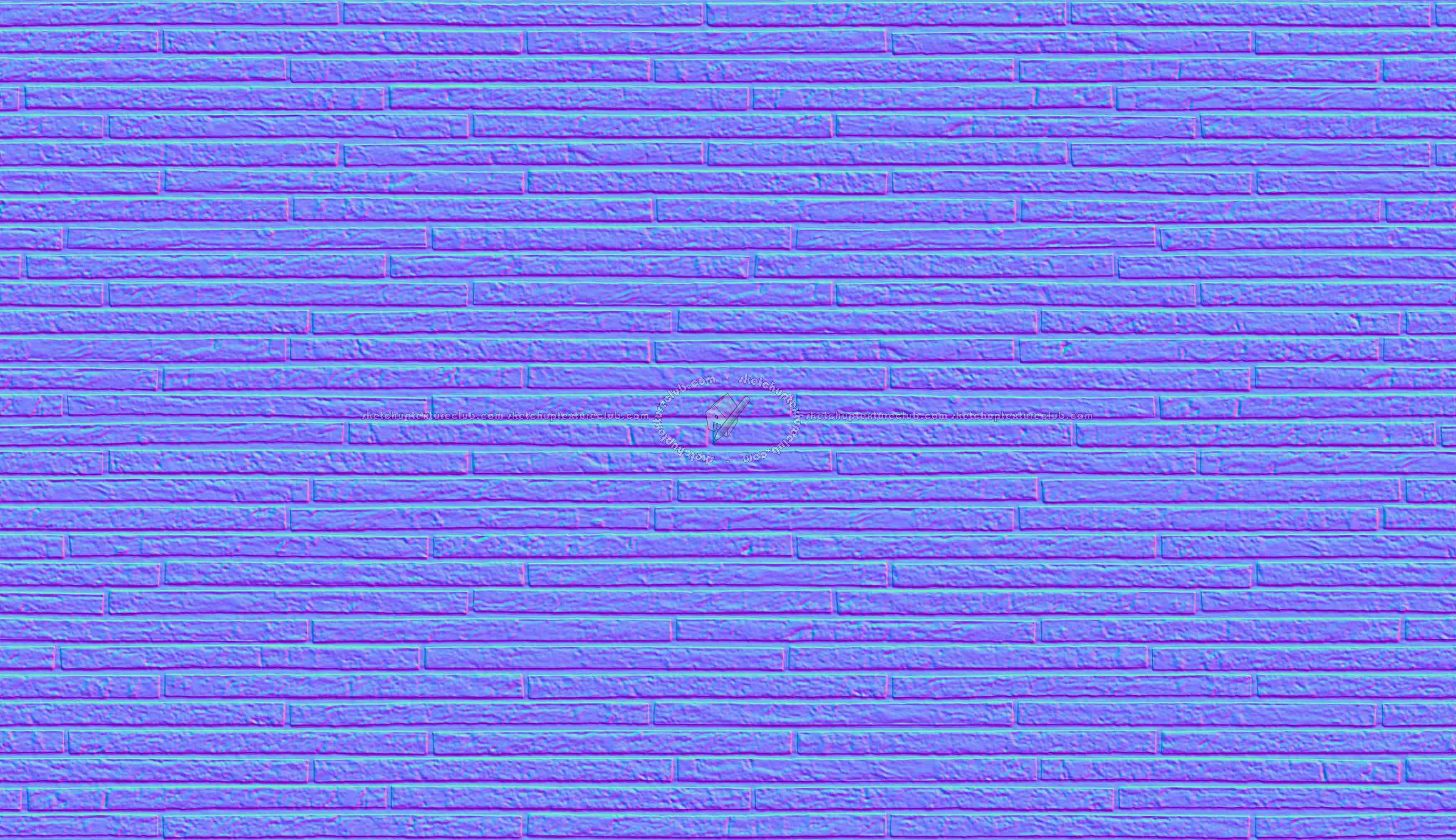 Textures   -   ARCHITECTURE   -   WALLS TILE OUTSIDE  - Clay bricks wall cladding PBR texture seamless 21721 - Normal