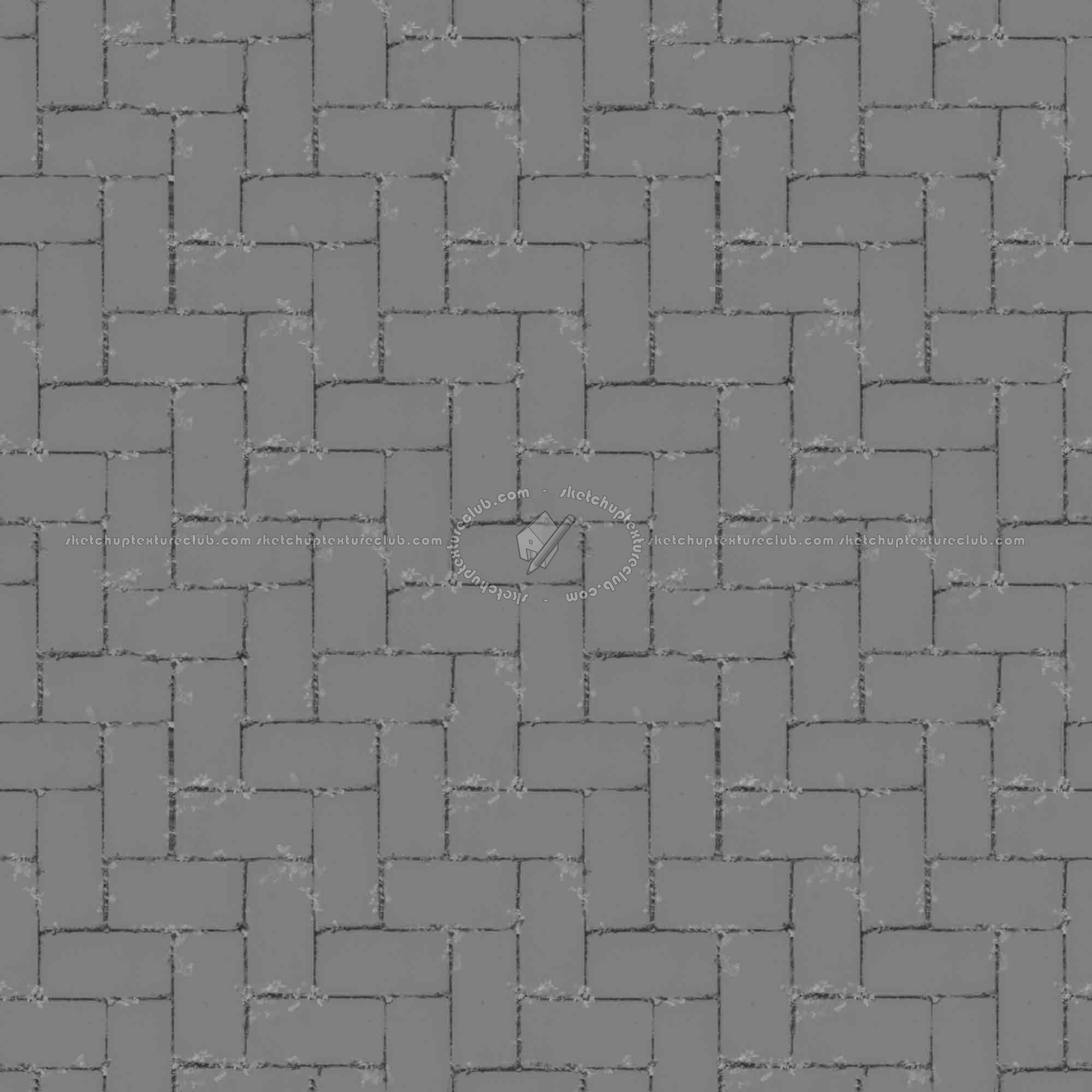 Textures   -   ARCHITECTURE   -   PAVING OUTDOOR   -   Concrete   -   Herringbone  - Concrete paving herringbone outdoor texture seamless 05810 - Displacement