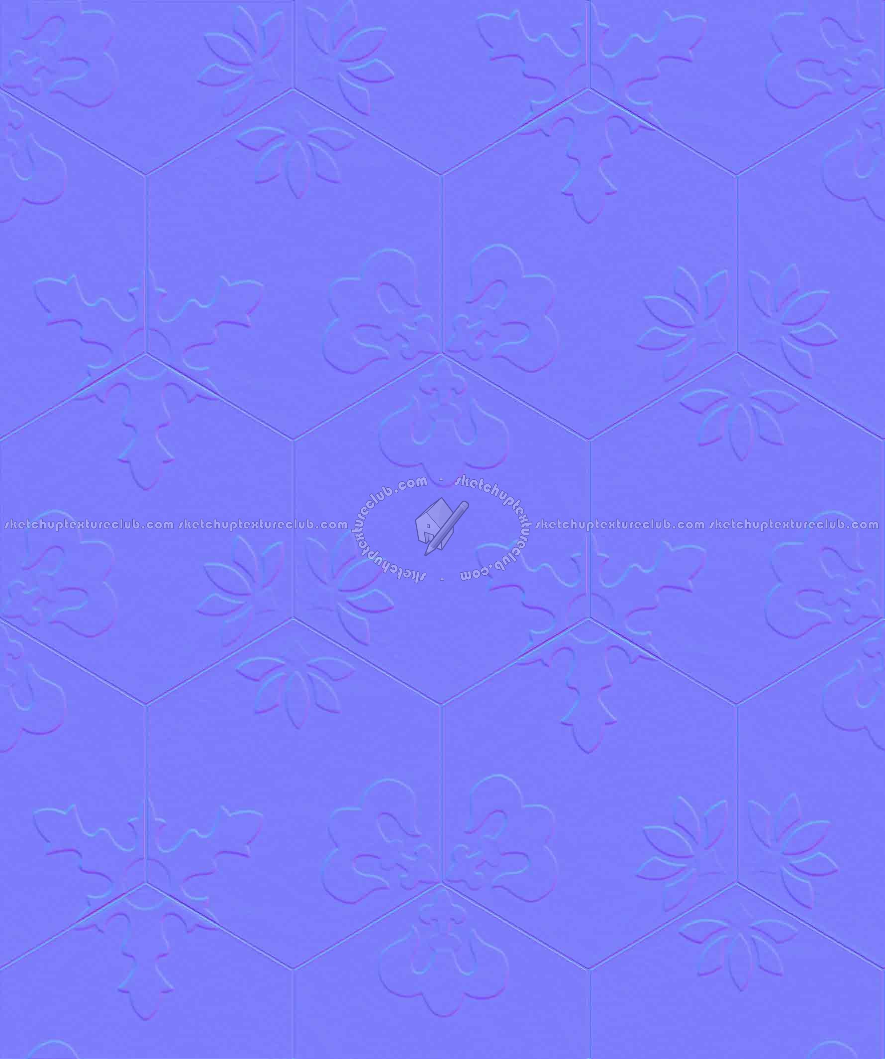 Textures   -   ARCHITECTURE   -   TILES INTERIOR   -   Hexagonal mixed  - Hexagonal tile texture seamless 17120 - Normal