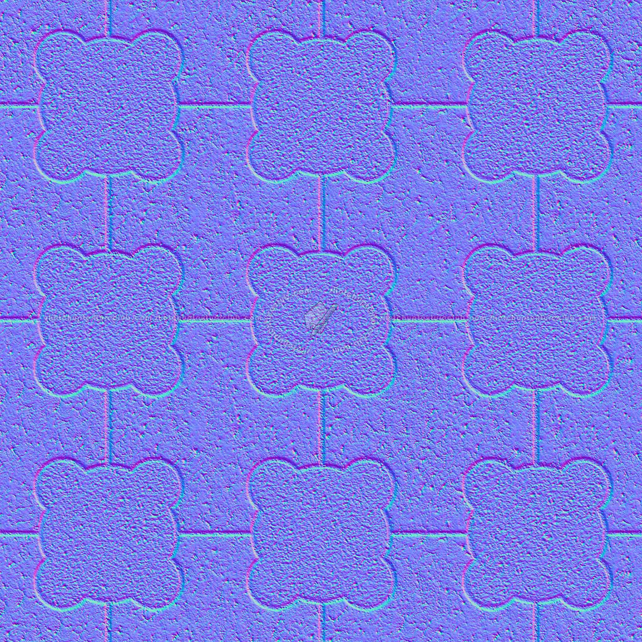 Textures   -   ARCHITECTURE   -   PAVING OUTDOOR   -   Concrete   -   Blocks mixed  - Paving concrete mixed size texture seamless 05582 - Normal