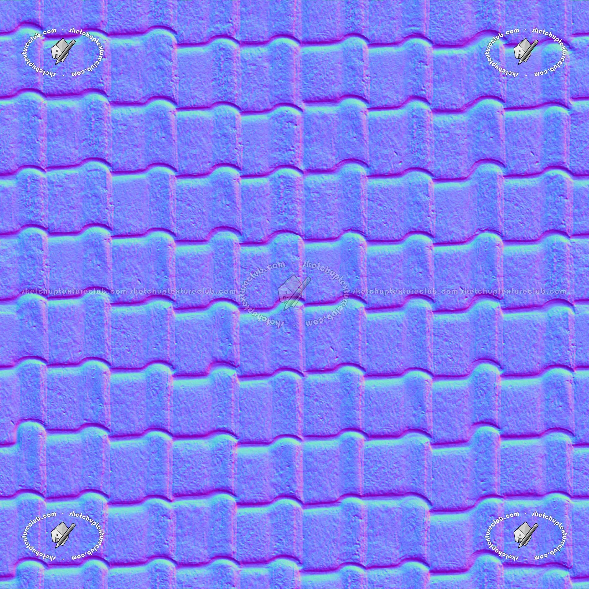 Textures   -   ARCHITECTURE   -   ROOFINGS   -   Clay roofs  - Clay roof texture seamless 19591 - Normal