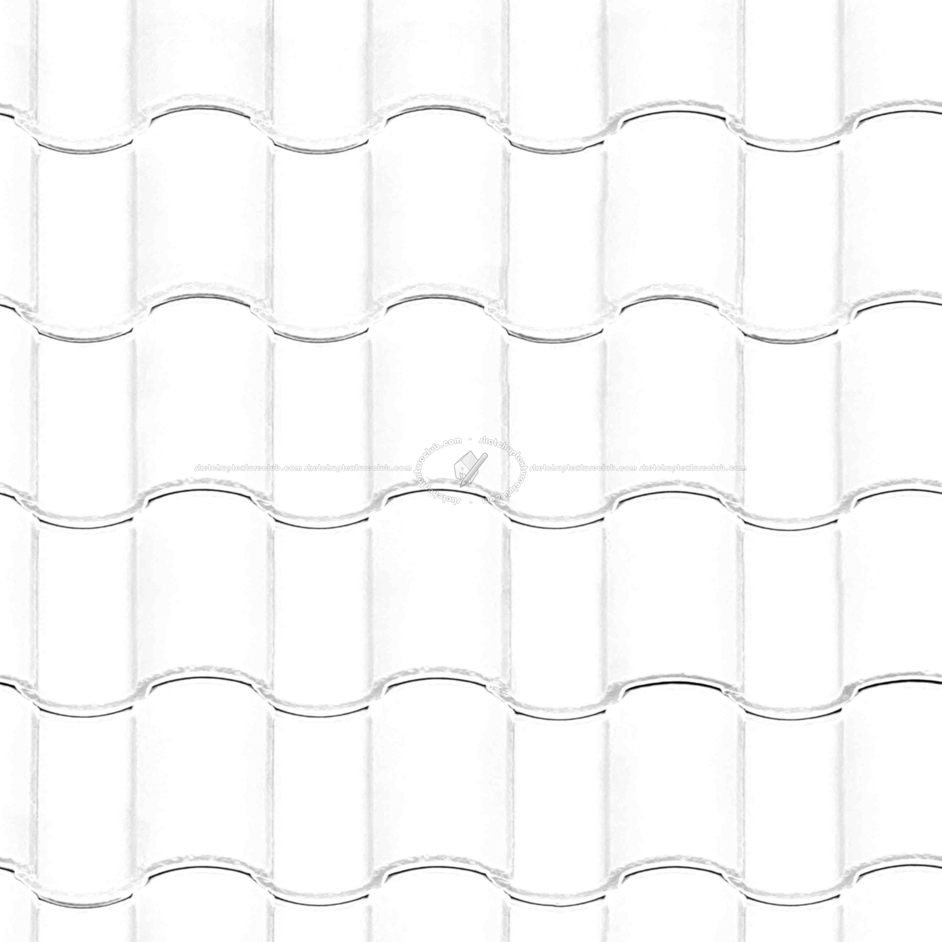 Textures   -   ARCHITECTURE   -   ROOFINGS   -   Clay roofs  - White clay roof texture seamless 20921 - Ambient occlusion