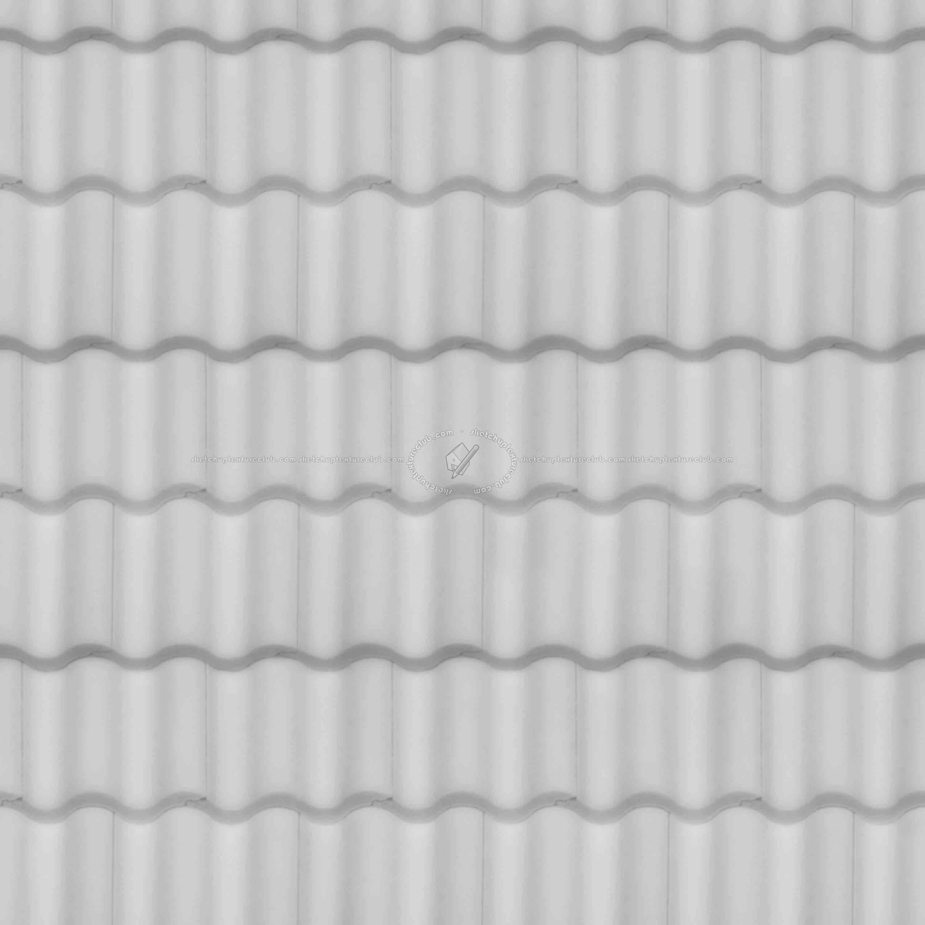 Textures   -   ARCHITECTURE   -   ROOFINGS   -   Clay roofs  - White clay roof texture seamless 20922 - Displacement