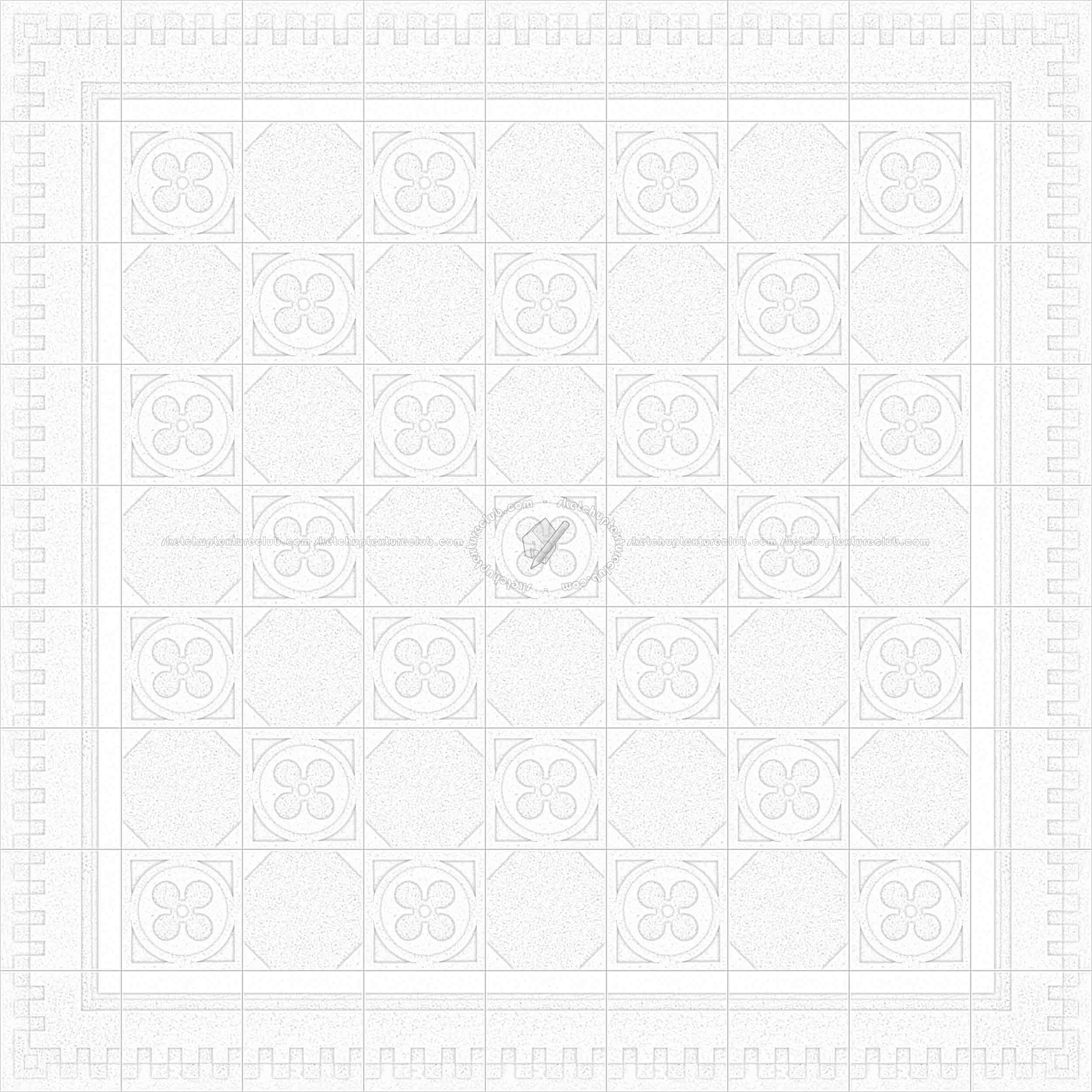 Textures   -   ARCHITECTURE   -   TILES INTERIOR   -   Cement - Encaustic   -   Cement  - Cement concrete tile texture seamless 13337 - Ambient occlusion