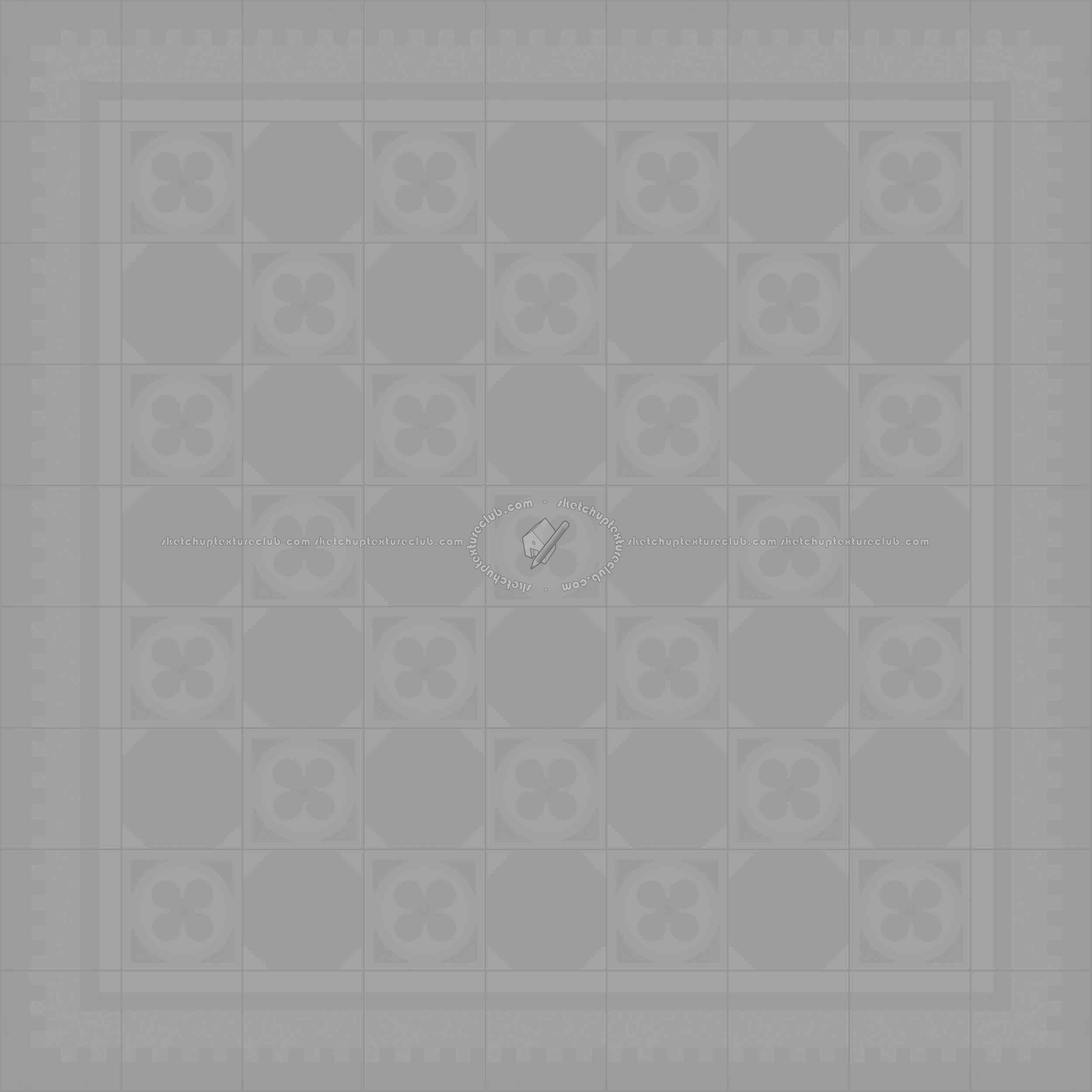 Textures   -   ARCHITECTURE   -   TILES INTERIOR   -   Cement - Encaustic   -   Cement  - Cement concrete tile texture seamless 13337 - Displacement