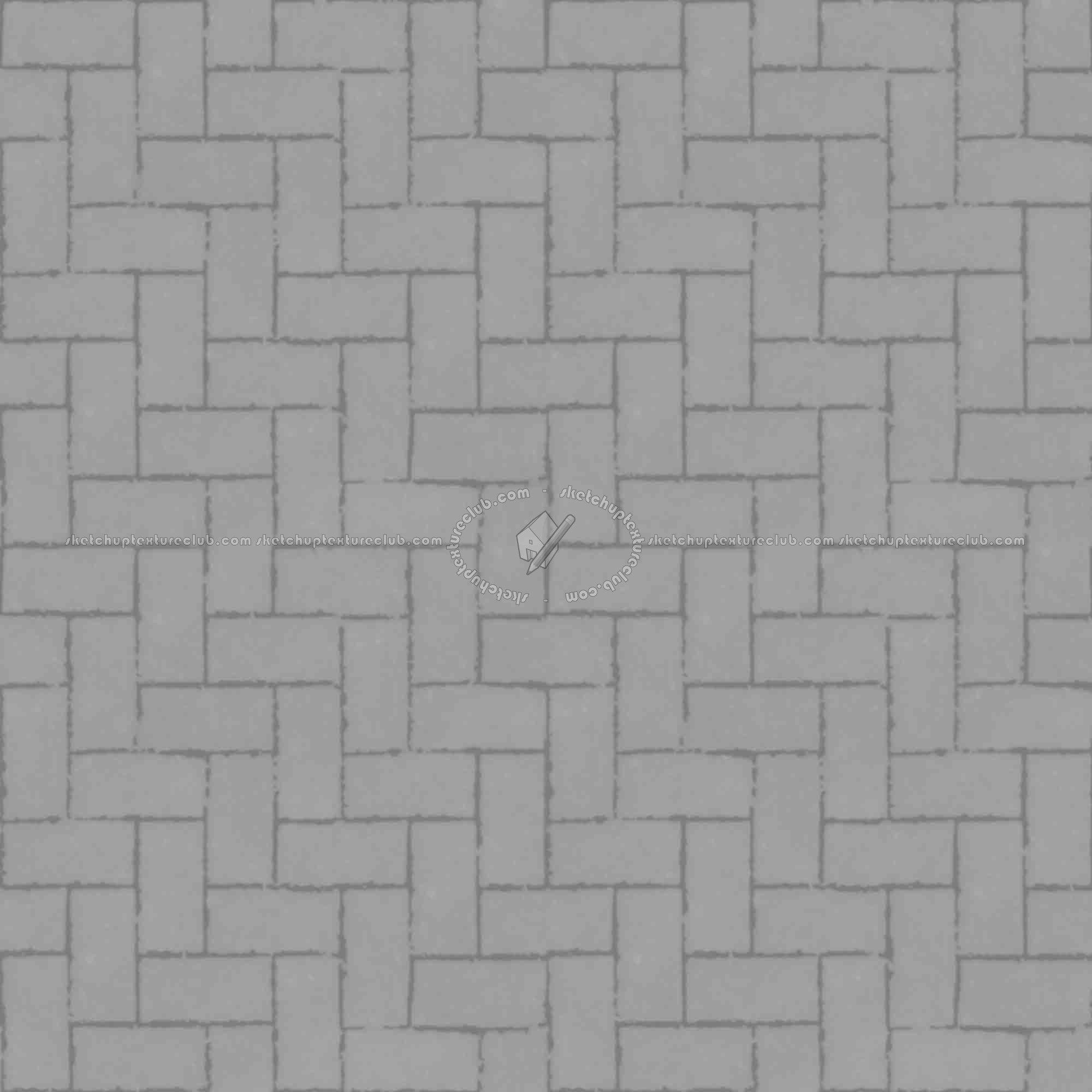 Textures   -   ARCHITECTURE   -   PAVING OUTDOOR   -   Concrete   -   Herringbone  - Concrete paving herringbone outdoor texture seamless 05811 - Displacement