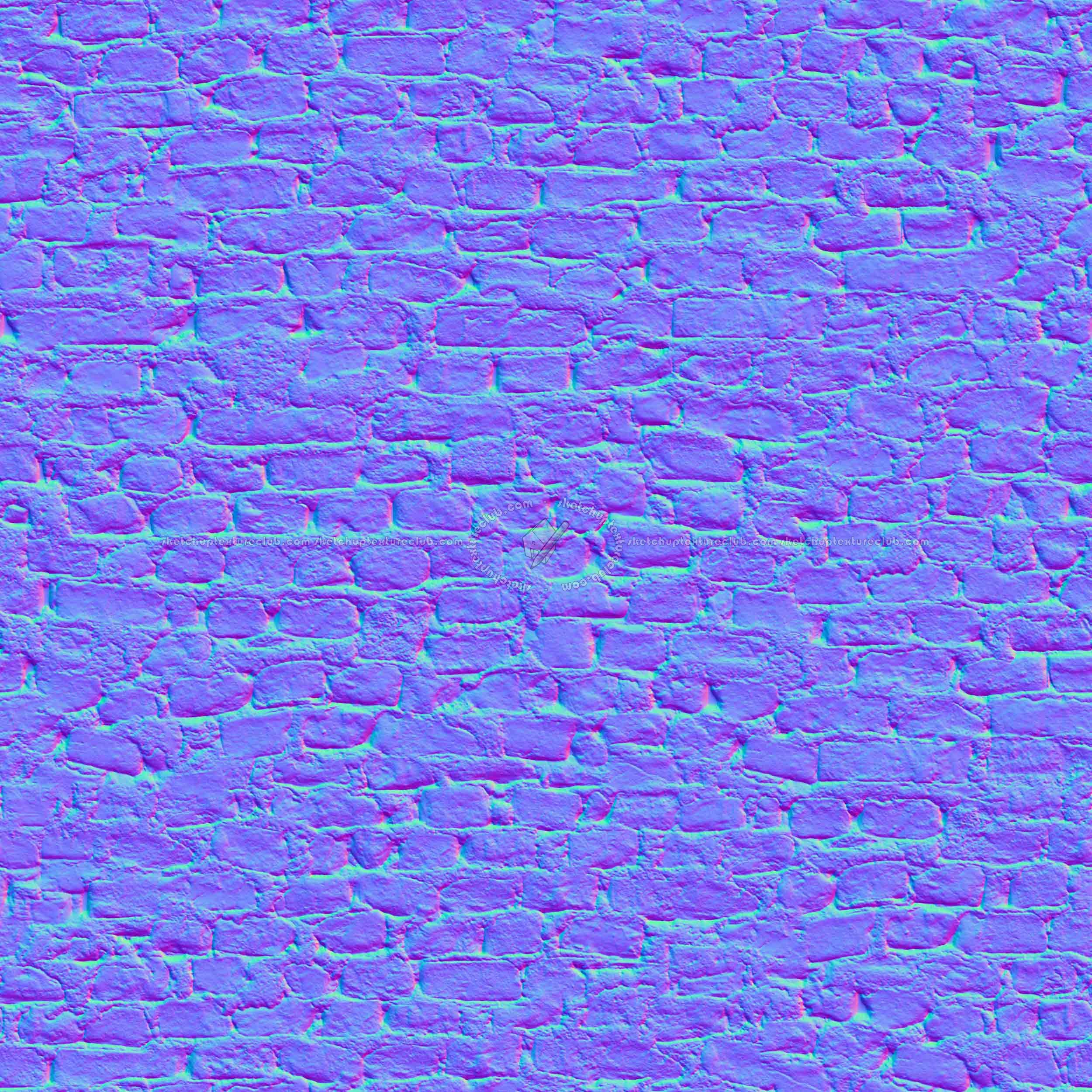 Textures   -   ARCHITECTURE   -   BRICKS   -   Damaged bricks  - Damaged bricks texture seamless 00123 - Normal