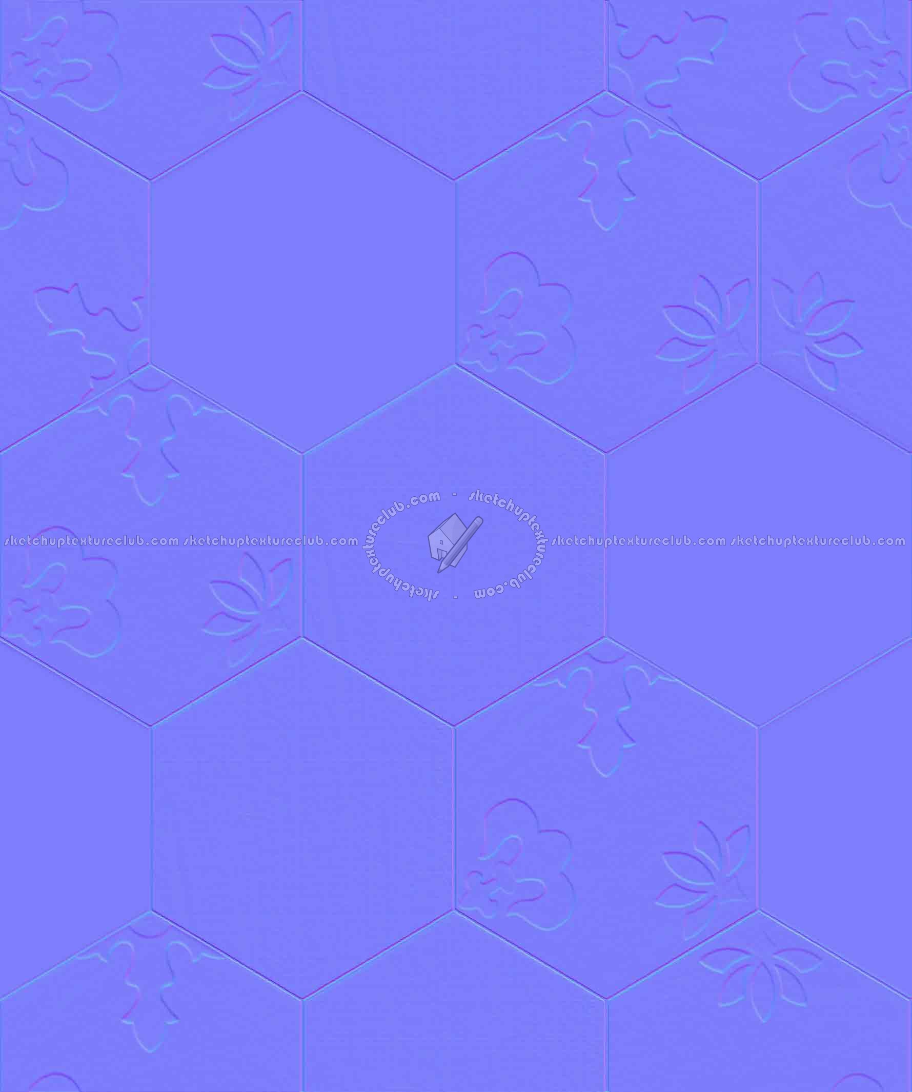 Textures   -   ARCHITECTURE   -   TILES INTERIOR   -   Hexagonal mixed  - Hexagonal tile texture seamless 17121 - Normal