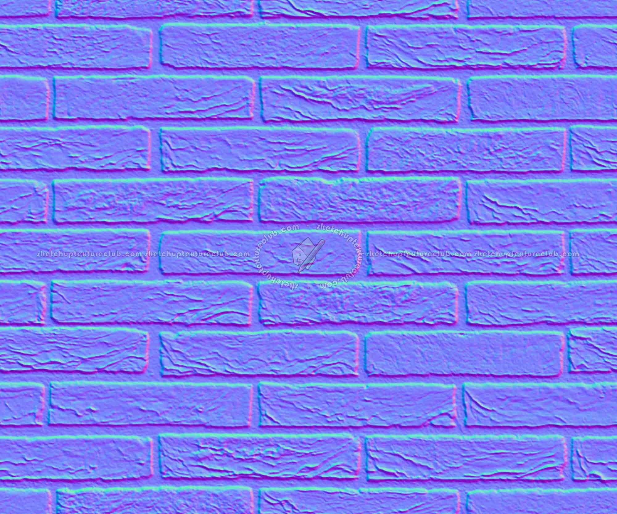 Textures   -   ARCHITECTURE   -   BRICKS   -   Facing Bricks   -   Rustic  - Rustic bricks texture seamless 00195 - Normal