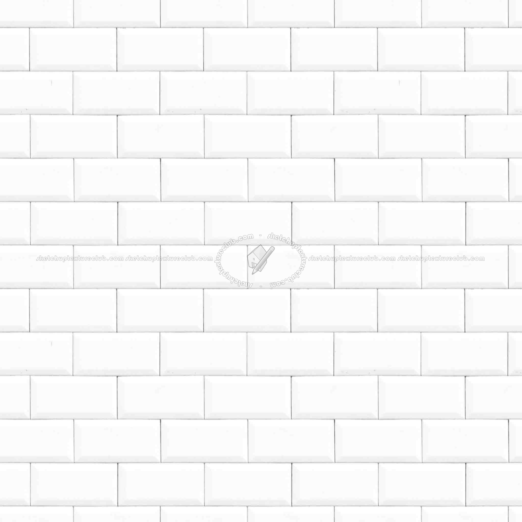 Textures   -   ARCHITECTURE   -   BRICKS   -   White Bricks  - White metro bricks texture seamless 00511 - Ambient occlusion