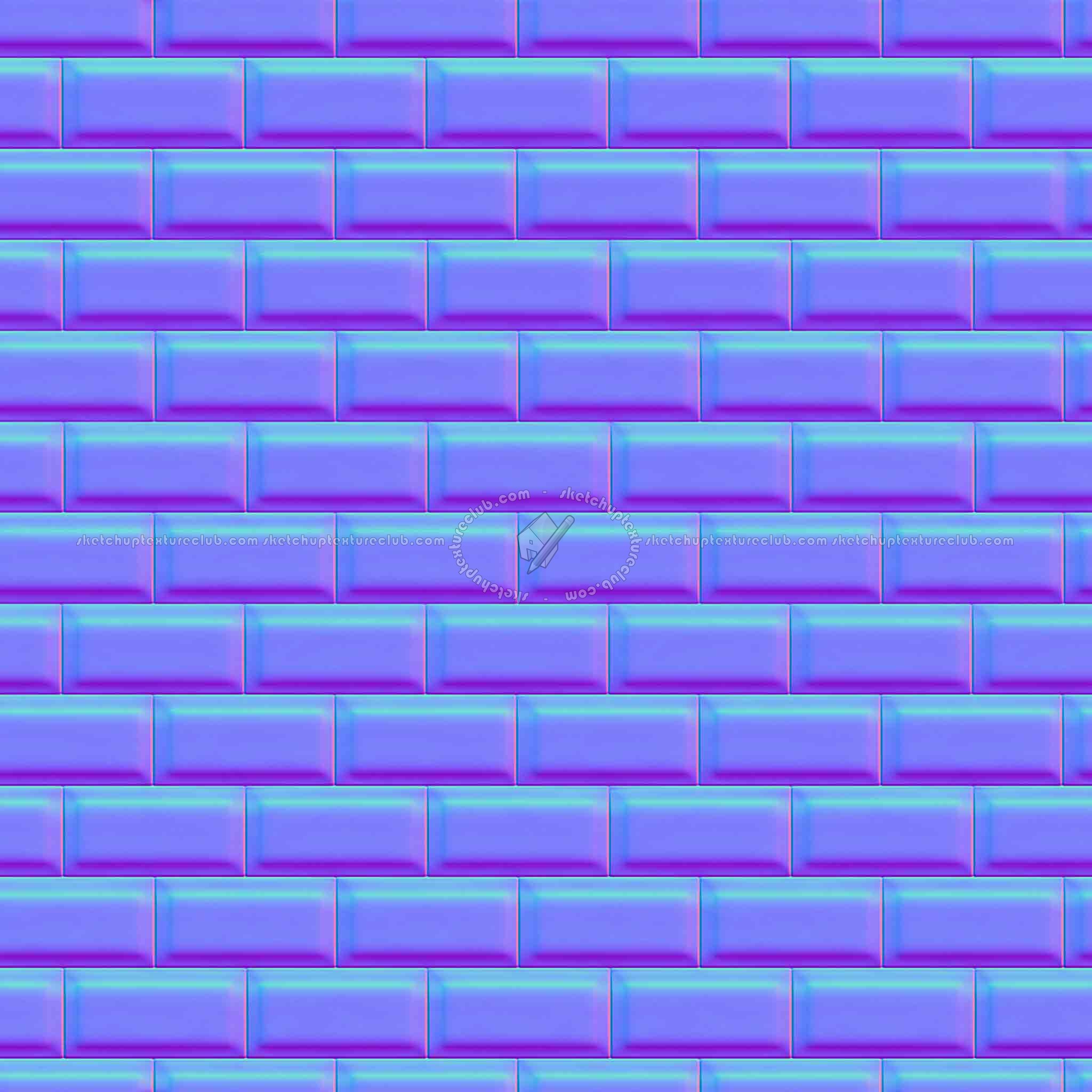 Textures   -   ARCHITECTURE   -   BRICKS   -   White Bricks  - White metro bricks texture seamless 00511 - Normal