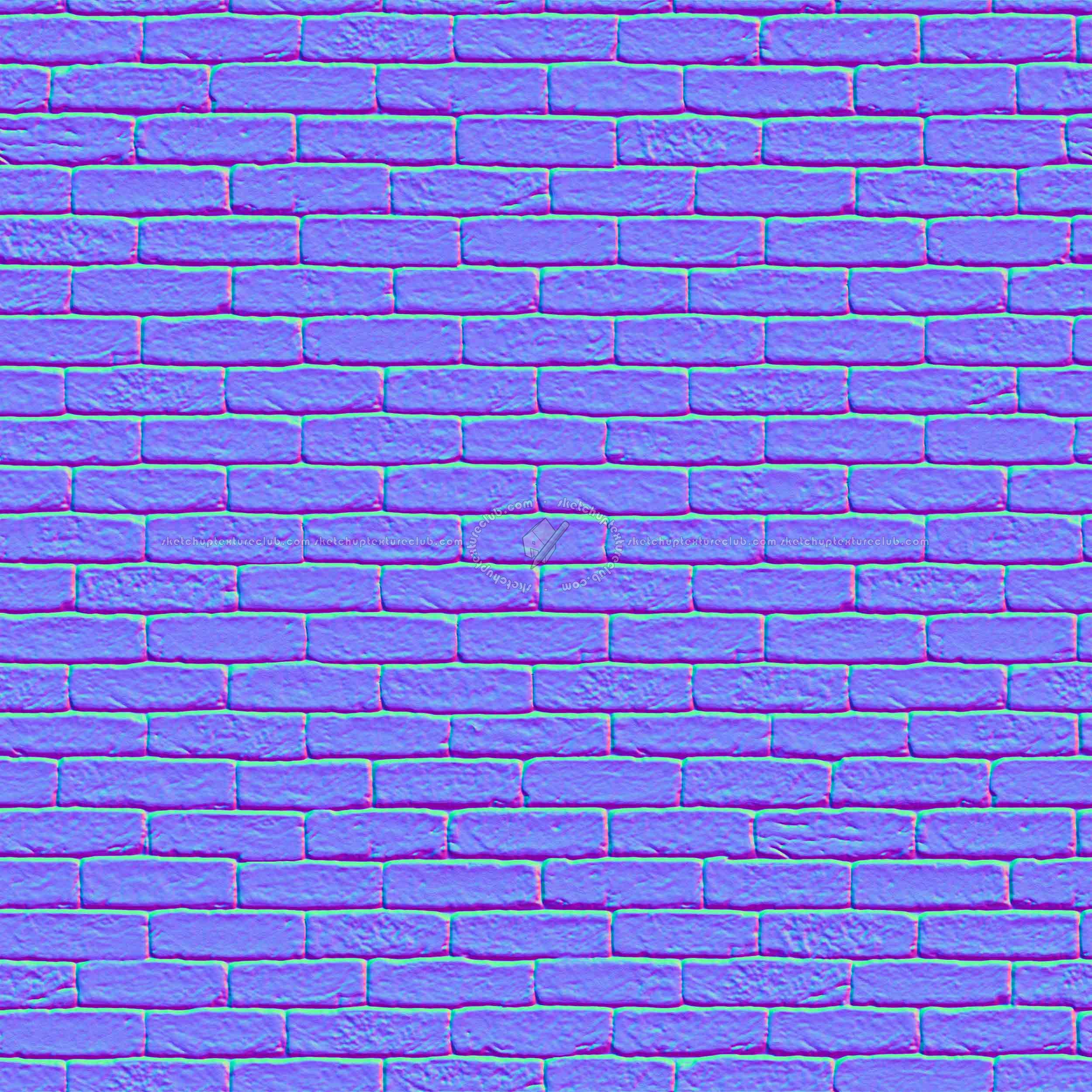 Textures   -   ARCHITECTURE   -   BRICKS   -   Facing Bricks   -   Rustic  - rustic bricks PBR texture seamless 21740 - Normal