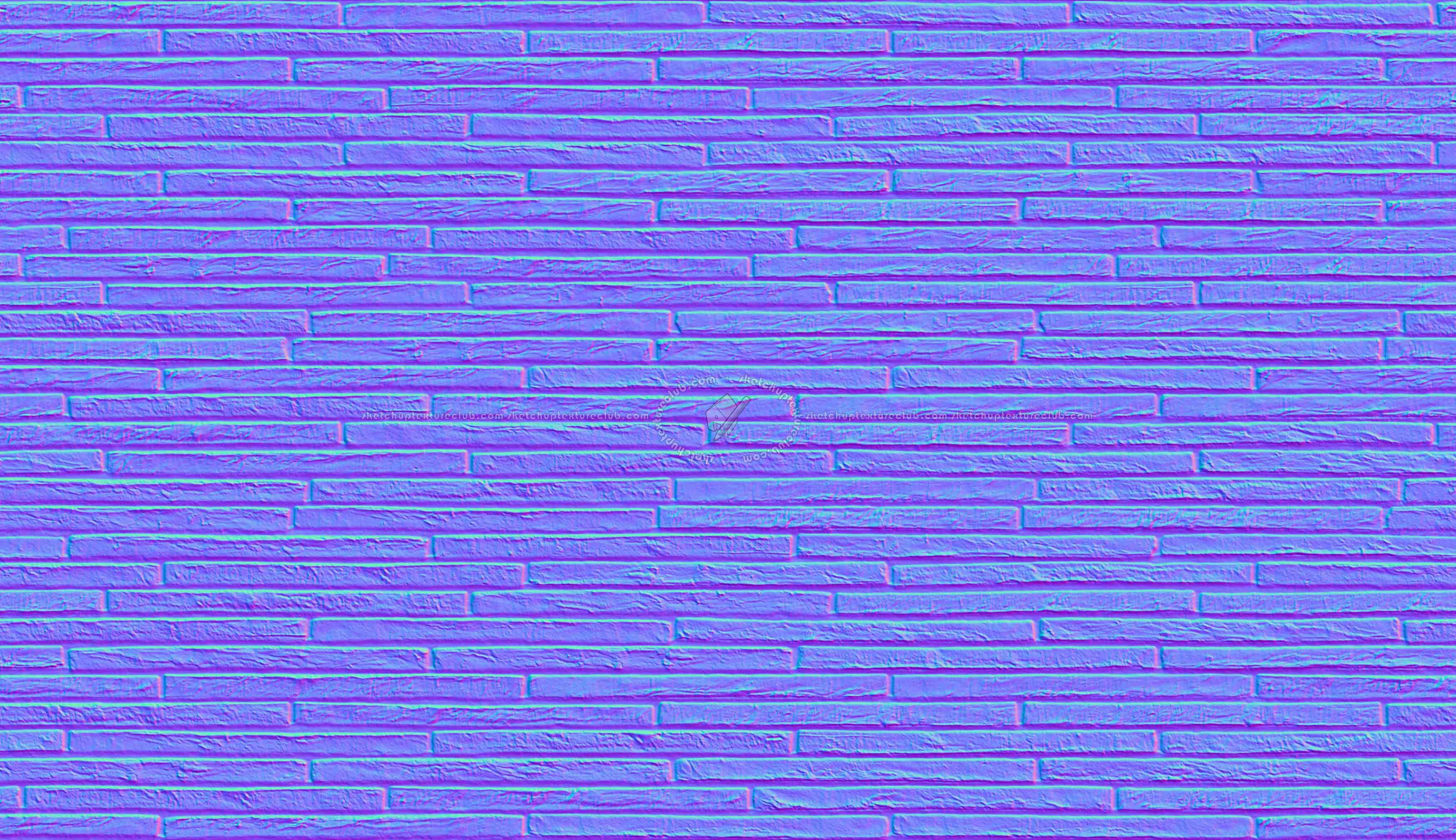 Textures   -   ARCHITECTURE   -   WALLS TILE OUTSIDE  - Clay bricks wall cladding PBR texture seamless 21723 - Normal