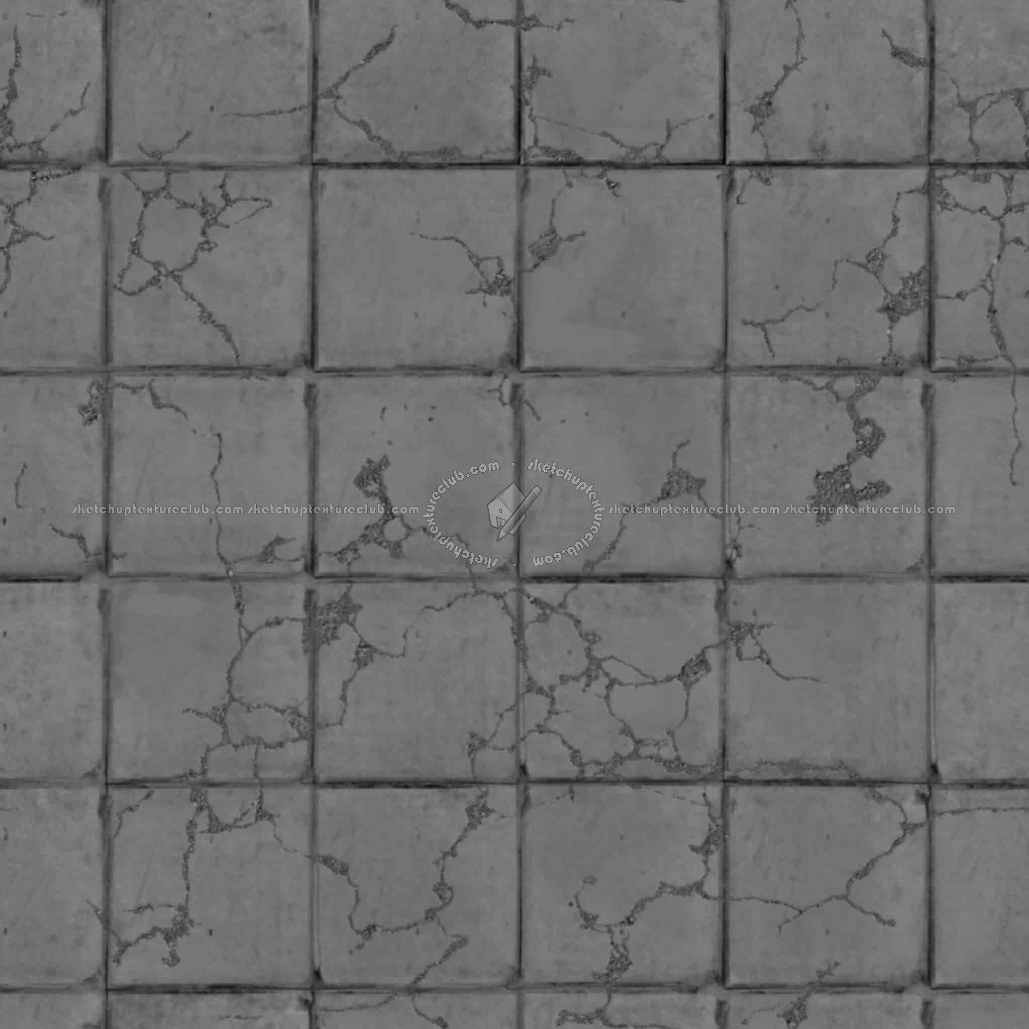 Textures   -   ARCHITECTURE   -   PAVING OUTDOOR   -   Concrete   -   Blocks damaged  - Concrete paving outdoor damaged texture seamless 05502 - Displacement