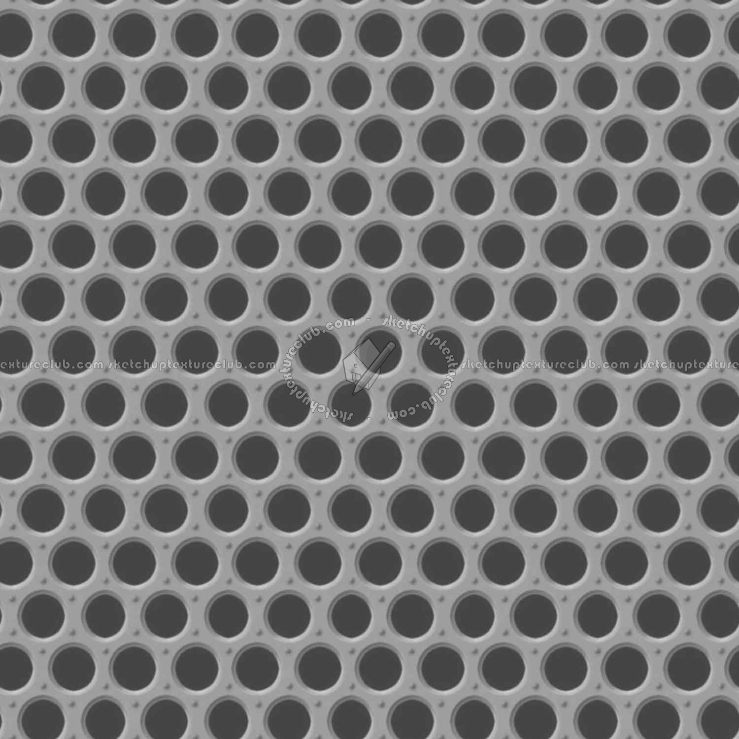 Textures   -   MATERIALS   -   METALS   -   Perforated  - Perforated metal plate texture seamless 10495 - Displacement