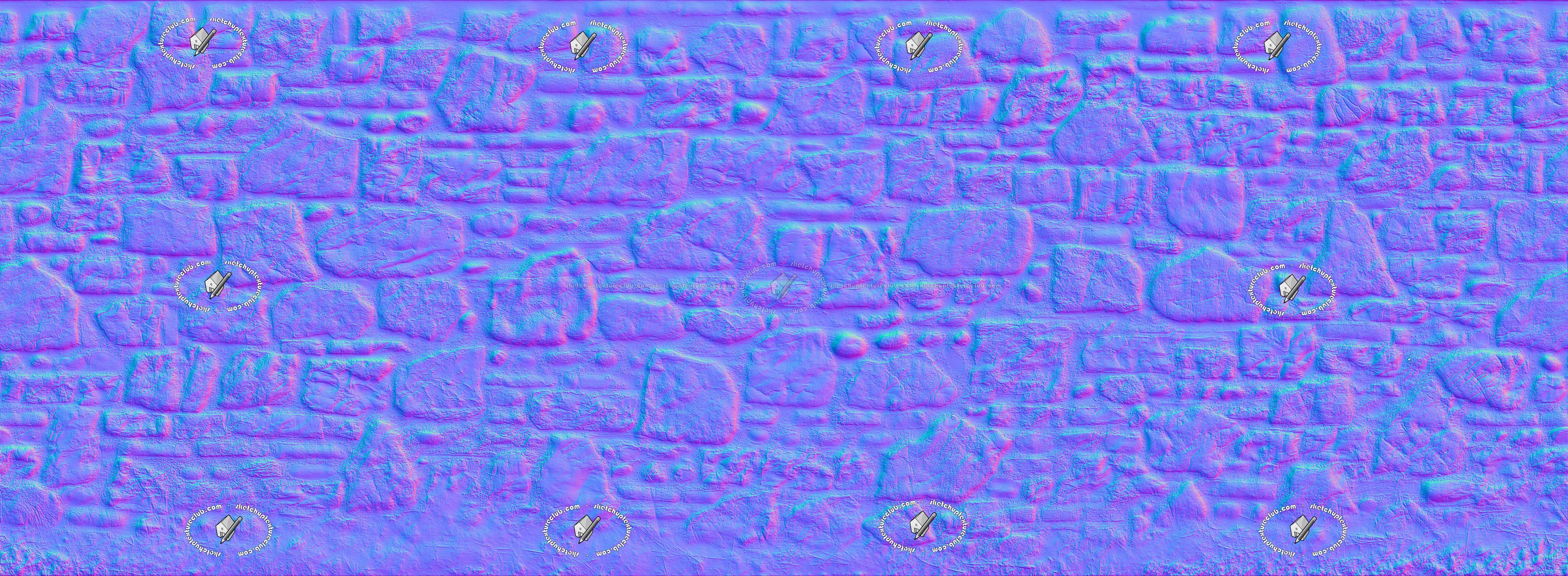 Textures - ARCHITECTURE - STONES WALLS - Stone walls - Italy old wall stone texture seamless 20504 - Normal