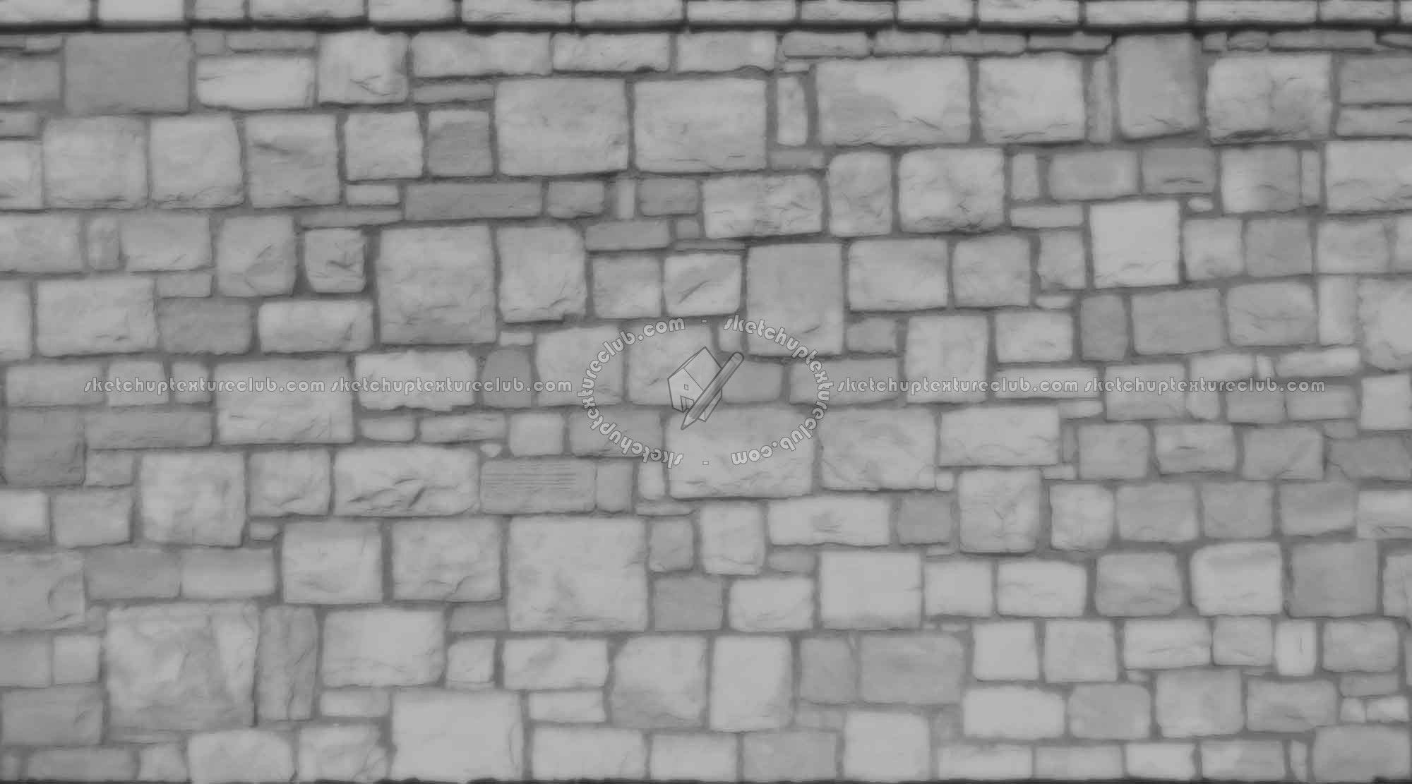 Textures   -   ARCHITECTURE   -   STONES WALLS   -   Stone walls  - Stone fence wall texture horizontal seamless 20890 - Displacement