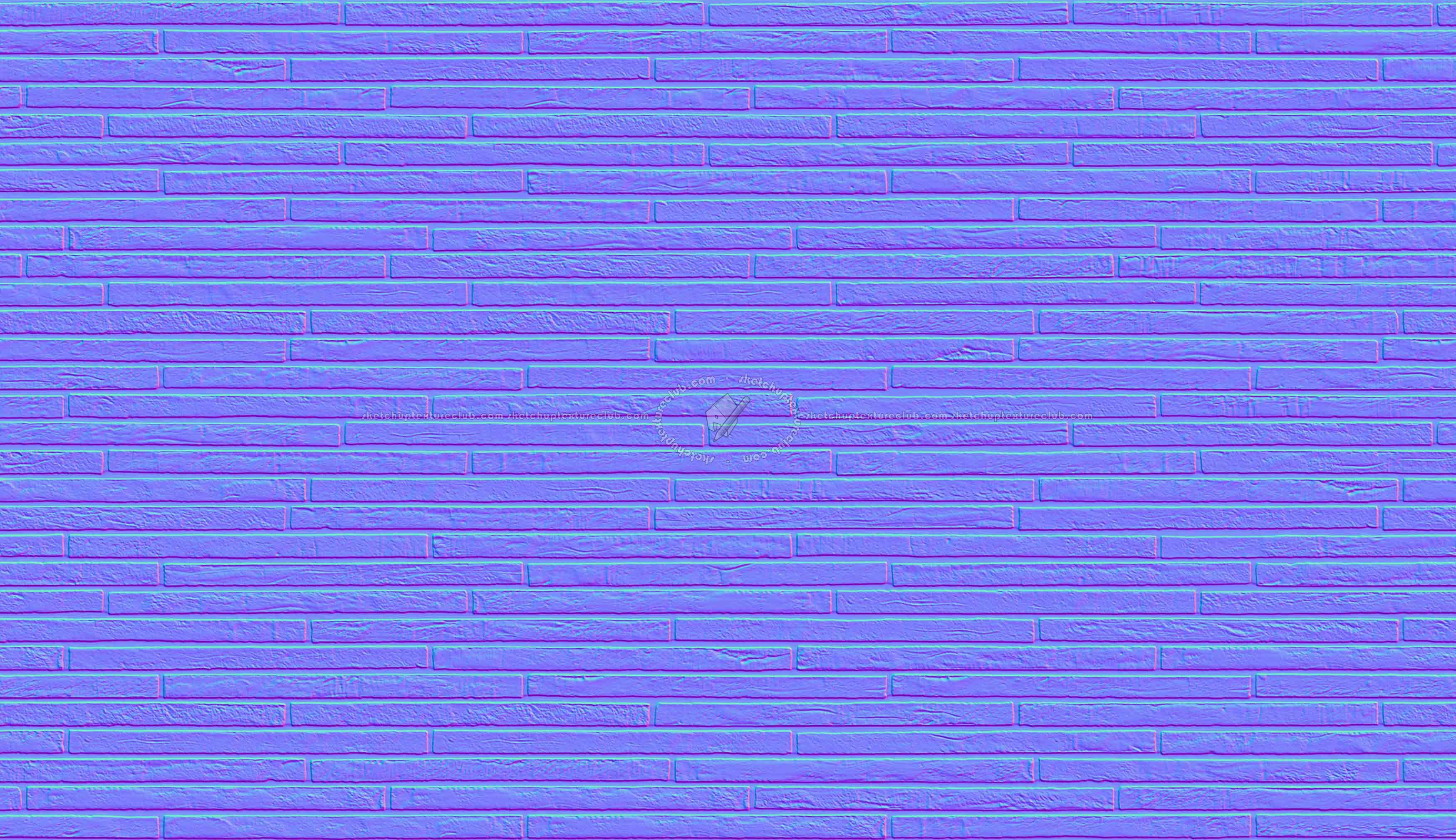 Textures   -   ARCHITECTURE   -   WALLS TILE OUTSIDE  - Clay bricks wall cladding PBR texture seamless 21724 - Normal