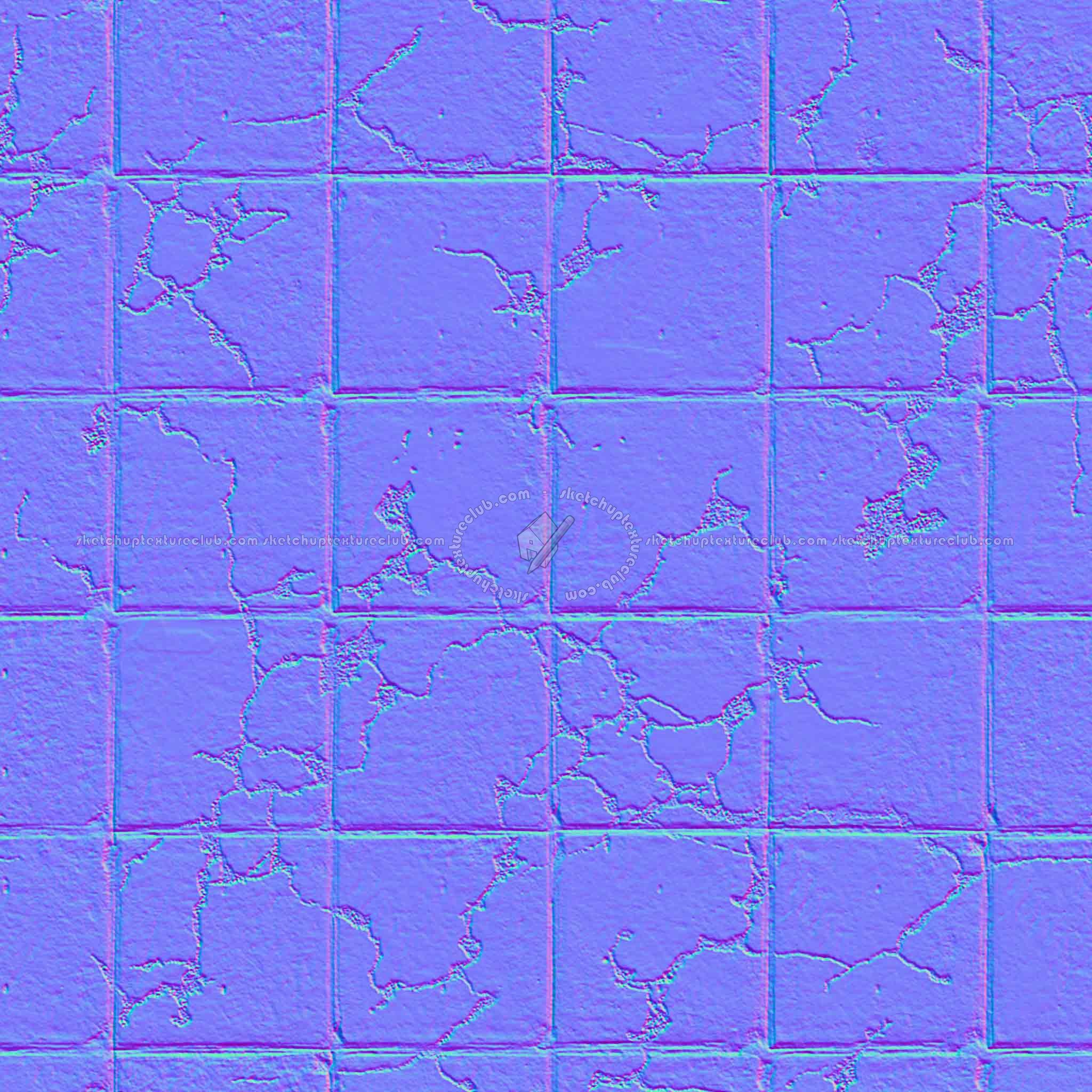 Textures   -   ARCHITECTURE   -   PAVING OUTDOOR   -   Concrete   -   Blocks damaged  - Concrete paving outdoor damaged texture seamless 05503 - Normal