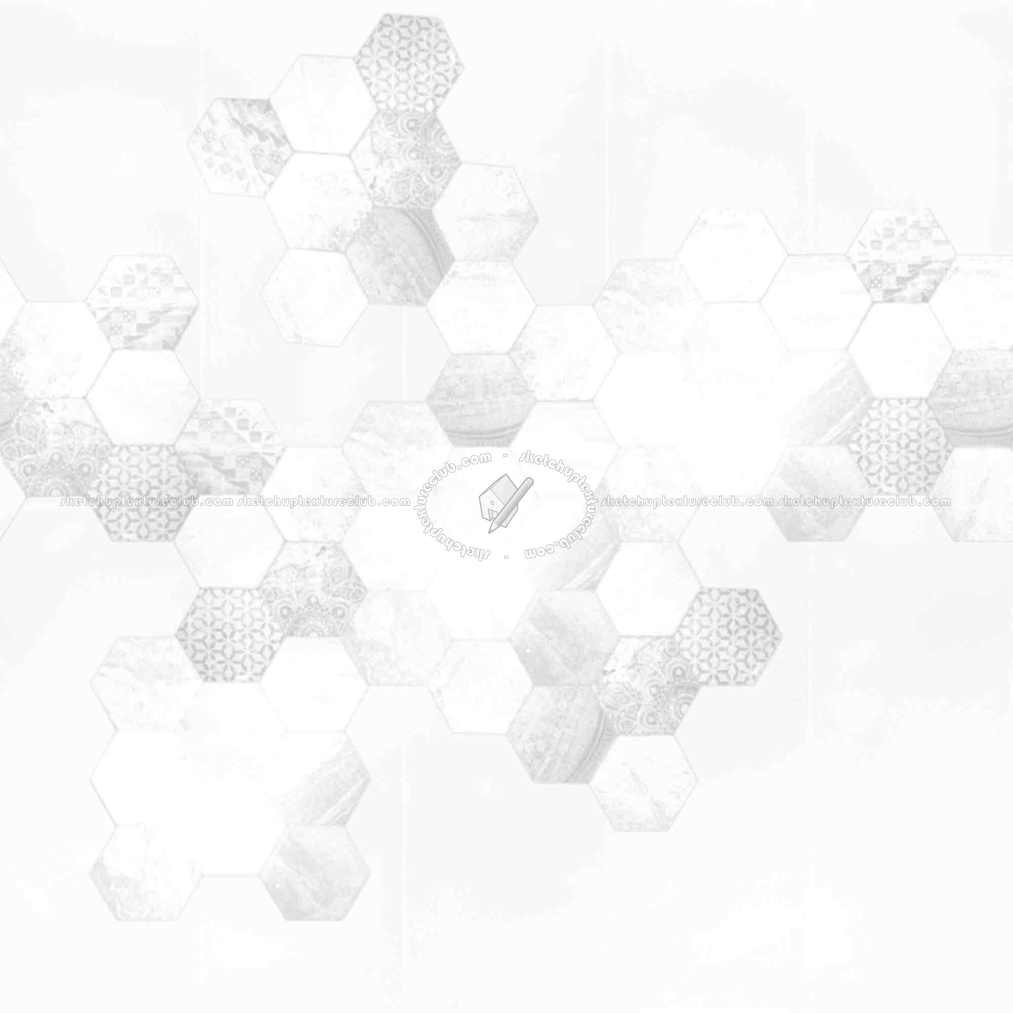 Textures   -   ARCHITECTURE   -   TILES INTERIOR   -   Hexagonal mixed  - Hexagonal tile texture seamless 18111 - Ambient occlusion