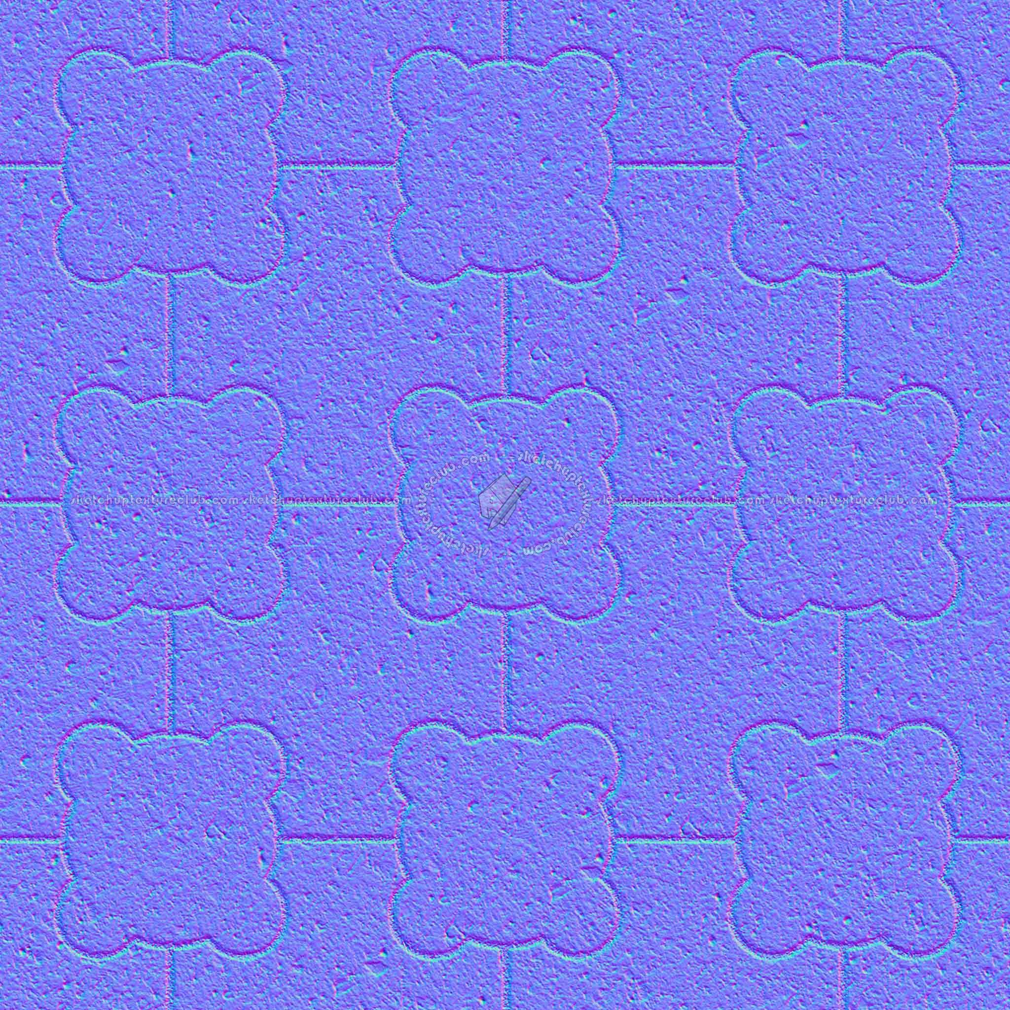 Textures   -   ARCHITECTURE   -   PAVING OUTDOOR   -   Concrete   -   Blocks mixed  - Paving concrete mixed size texture seamless 05585 - Normal