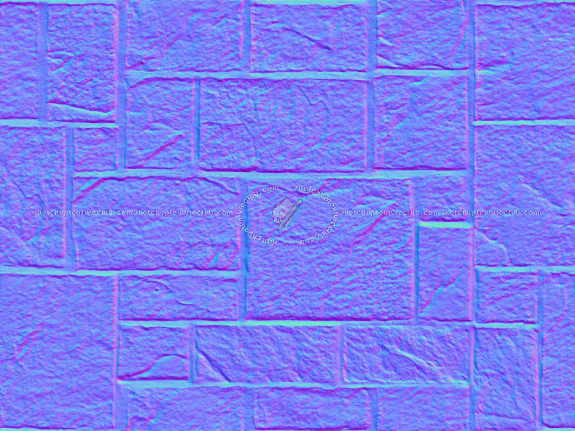 Textures   -   ARCHITECTURE   -   STONES WALLS   -   Claddings stone   -   Exterior  - Wall cladding stone mixed size seamless 07978 - Normal