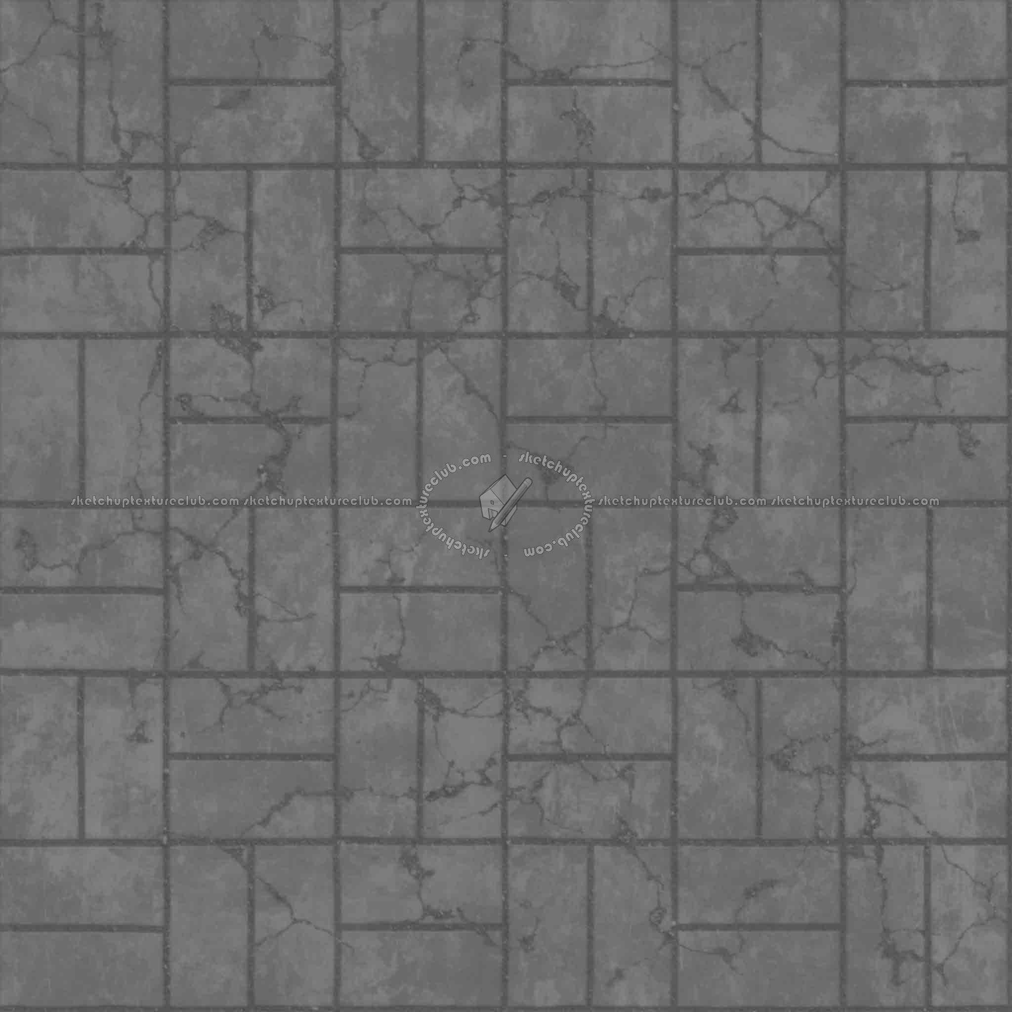 Textures   -   ARCHITECTURE   -   PAVING OUTDOOR   -   Concrete   -   Blocks damaged  - Concrete paving outdoor damaged texture seamless 05504 - Displacement