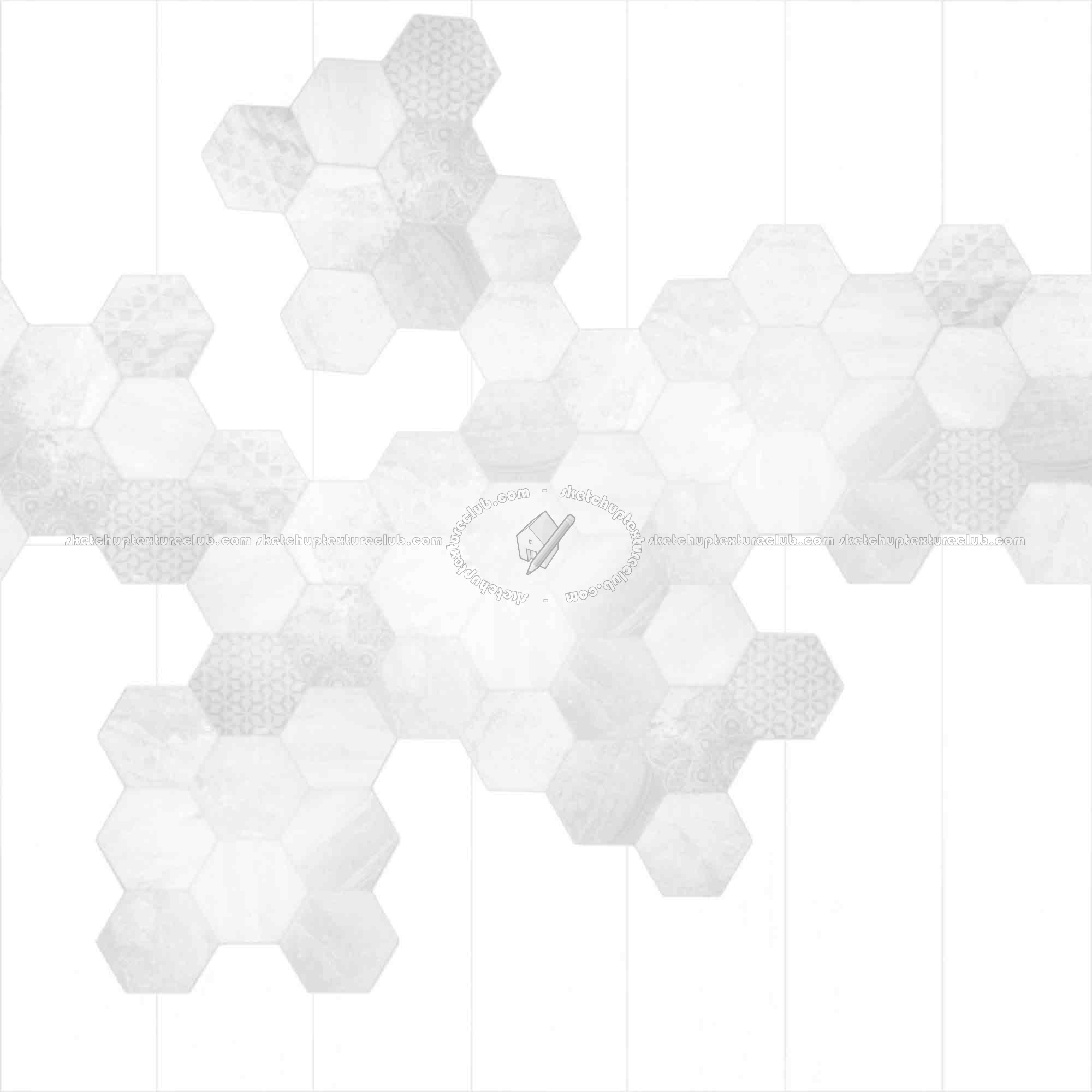 Textures   -   ARCHITECTURE   -   TILES INTERIOR   -   Hexagonal mixed  - Hexagonal tile texture seamless 18112 - Ambient occlusion