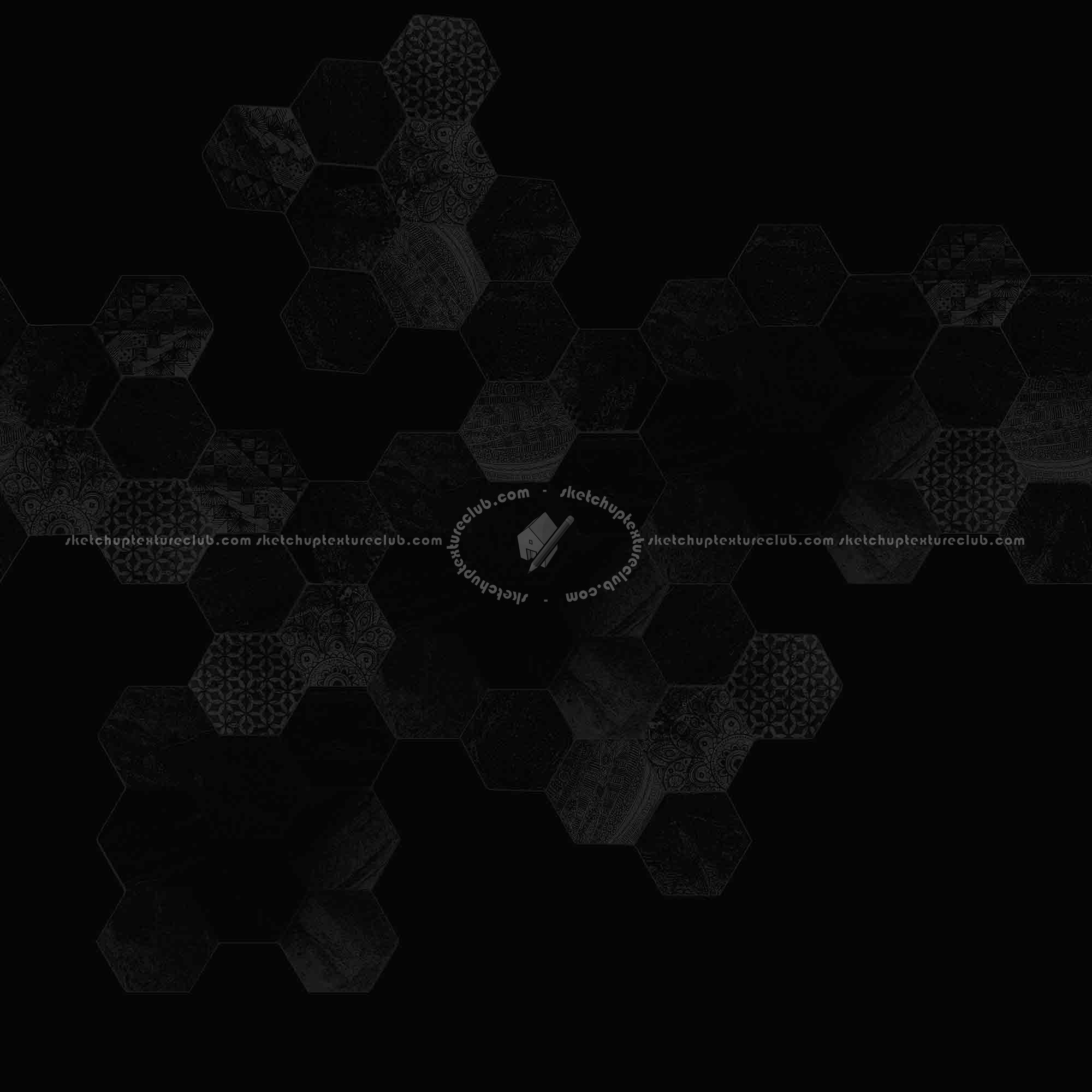 Textures   -   ARCHITECTURE   -   TILES INTERIOR   -   Hexagonal mixed  - Hexagonal tile texture seamless 18112 - Specular