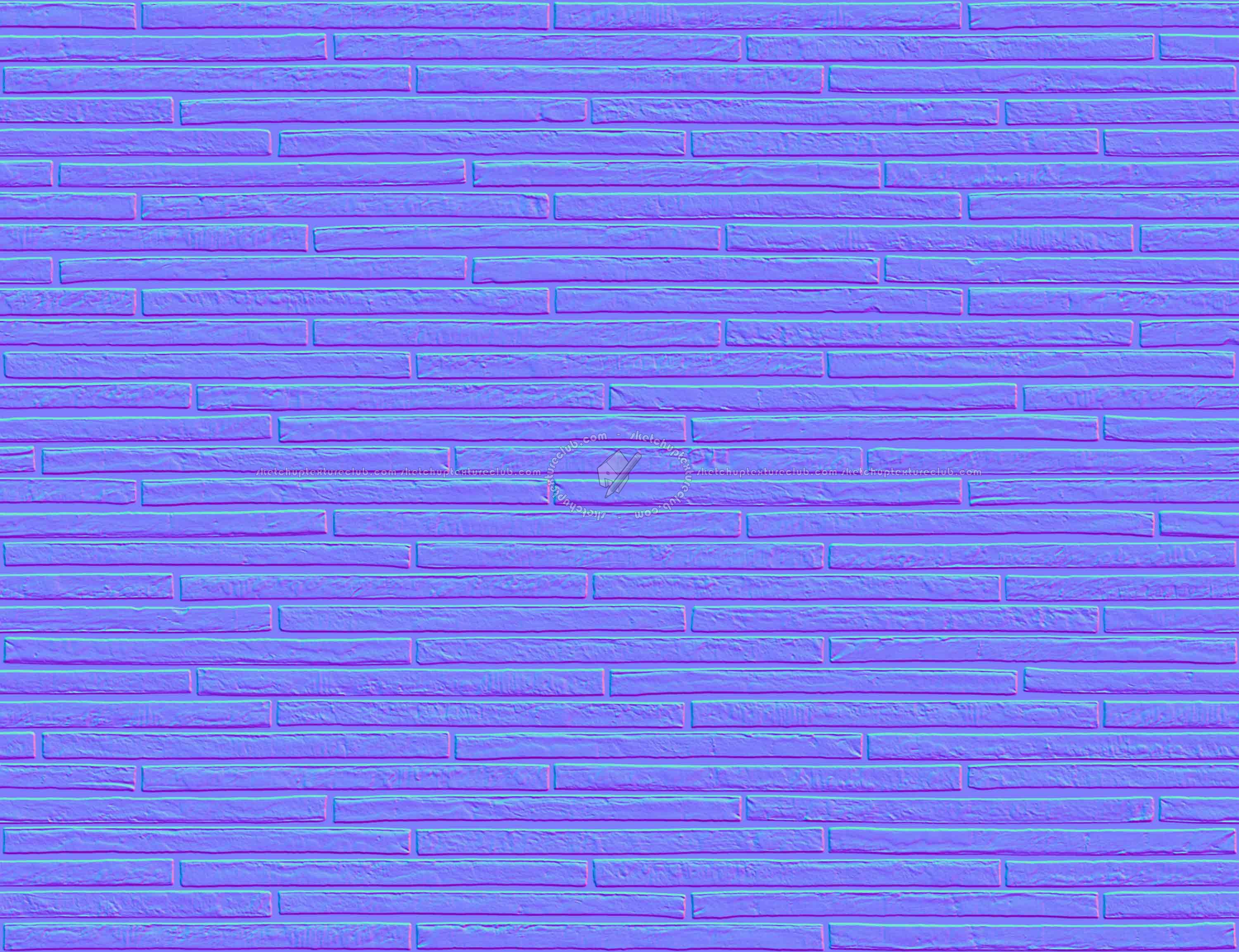 Textures   -   ARCHITECTURE   -   WALLS TILE OUTSIDE  - Clay bricks wall cladding PBR texture seamless 21727 - Normal