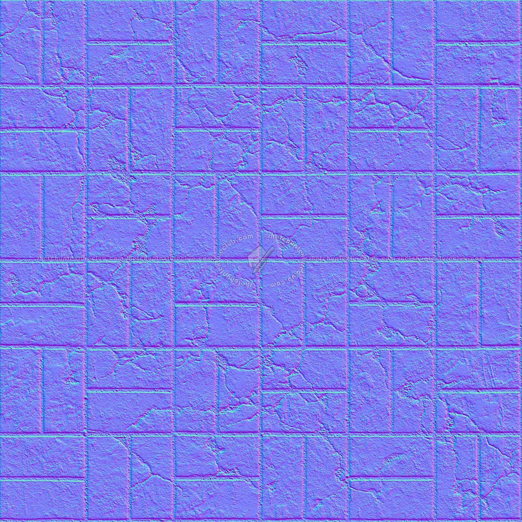 Textures   -   ARCHITECTURE   -   PAVING OUTDOOR   -   Concrete   -   Blocks damaged  - Concrete paving outdoor damaged texture seamless 05505 - Normal