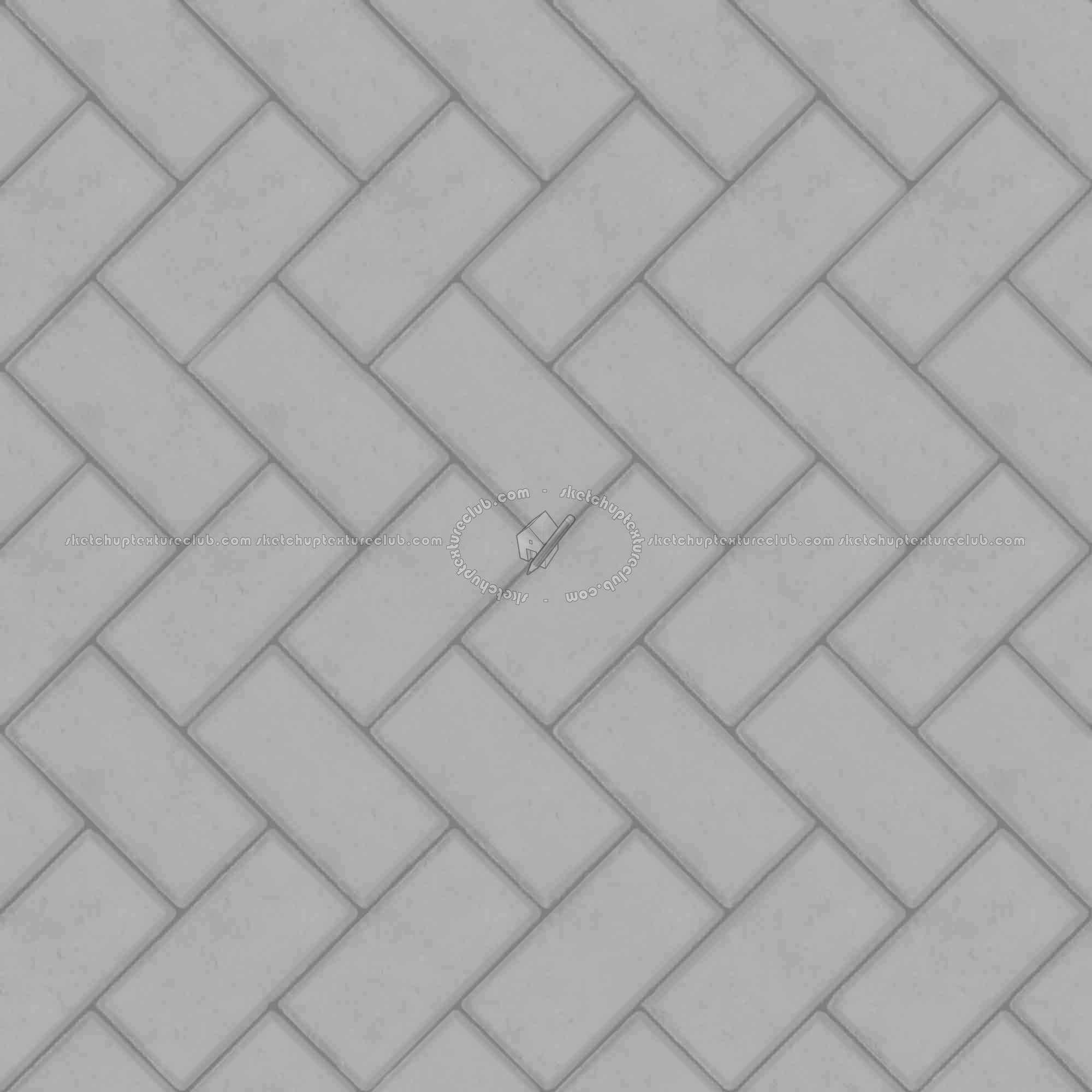 Textures   -   ARCHITECTURE   -   PAVING OUTDOOR   -   Concrete   -   Herringbone  - Concrete paving herringbone outdoor texture seamless 05815 - Displacement