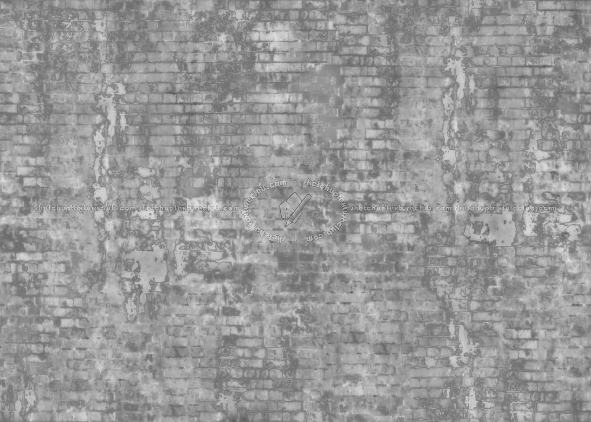 Textures   -   ARCHITECTURE   -   BRICKS   -   Damaged bricks  - Damaged bricks texture seamless 00127 - Displacement