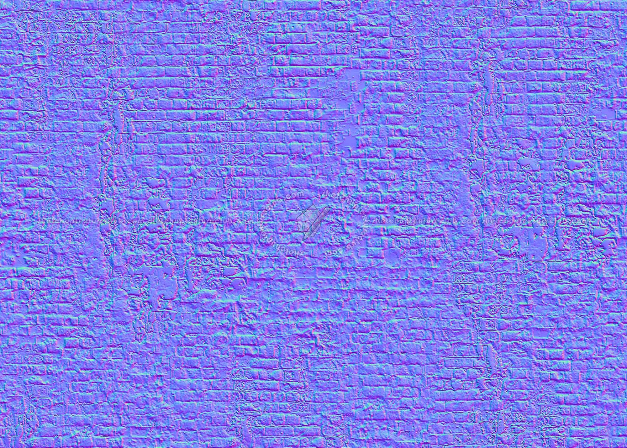 Textures   -   ARCHITECTURE   -   BRICKS   -   Damaged bricks  - Damaged bricks texture seamless 00127 - Normal