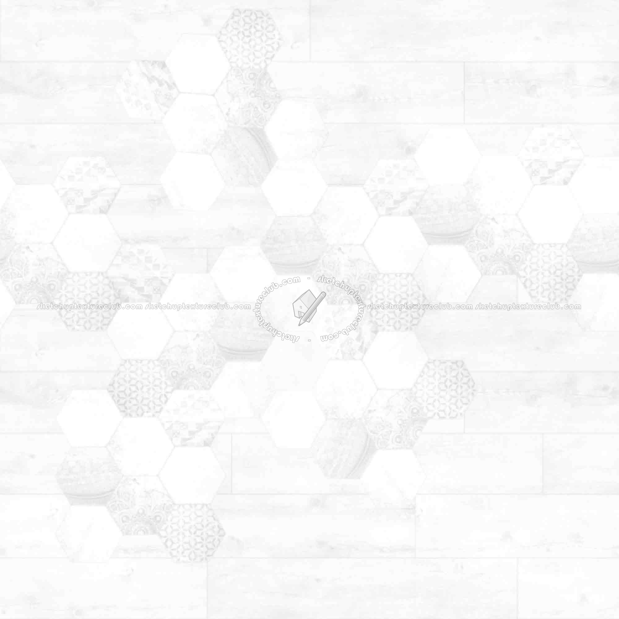 Textures   -   ARCHITECTURE   -   TILES INTERIOR   -   Hexagonal mixed  - Hexagonal tile texture seamless 18113 - Ambient occlusion