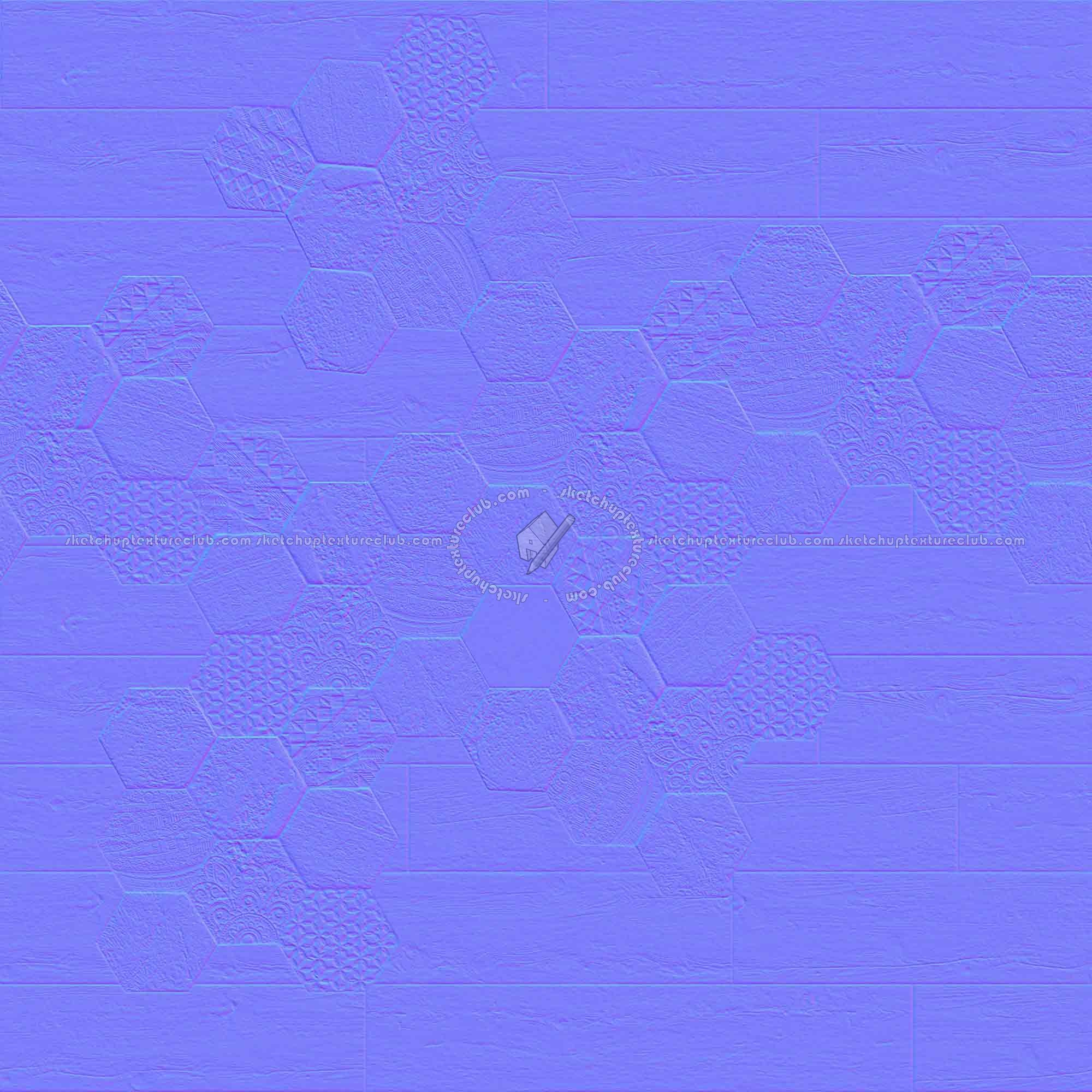 Textures   -   ARCHITECTURE   -   TILES INTERIOR   -   Hexagonal mixed  - Hexagonal tile texture seamless 18113 - Normal