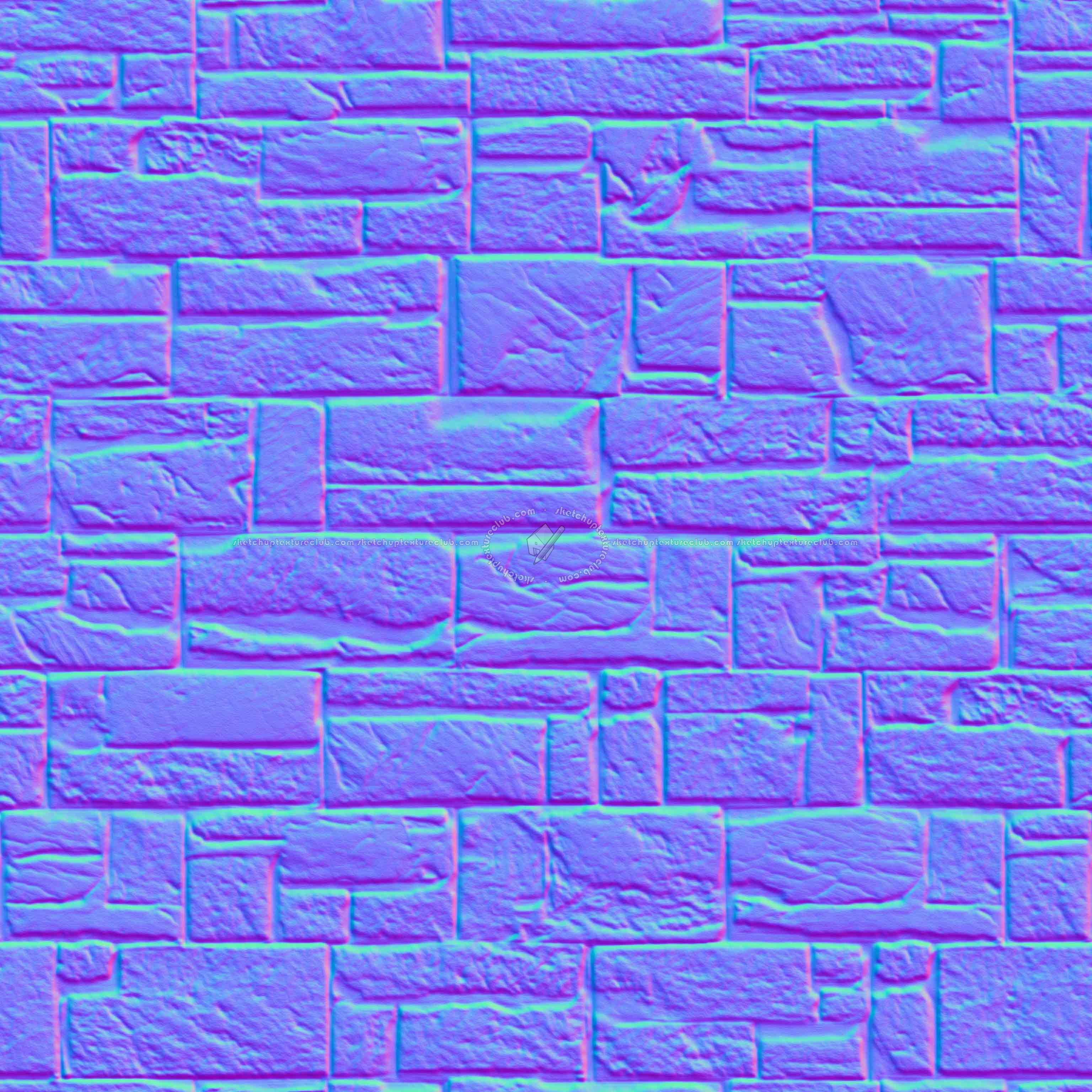 Textures   -   ARCHITECTURE   -   STONES WALLS   -   Claddings stone   -   Exterior  - Wall cladding stone mixed size seamless 08004 - Normal