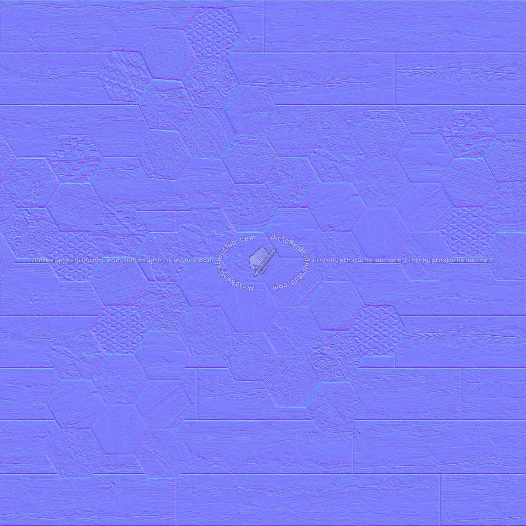 Textures   -   ARCHITECTURE   -   TILES INTERIOR   -   Hexagonal mixed  - Hexagonal tile texture seamless 18114 - Normal