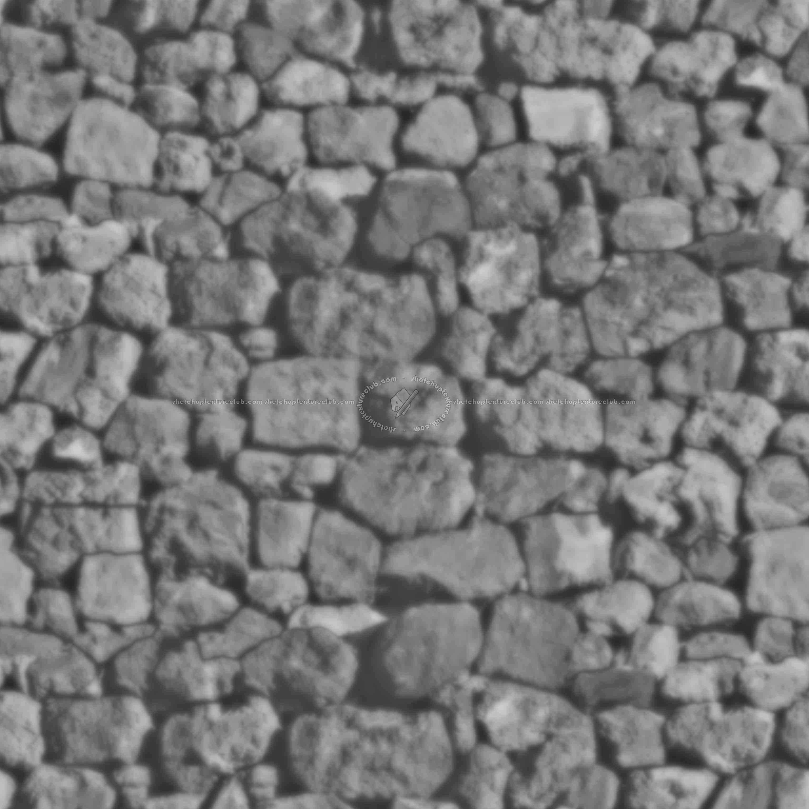 Textures - ARCHITECTURE - STONES WALLS - Stone walls - dry lava stone wall pbr texture seamless B 22432 - Displacement
